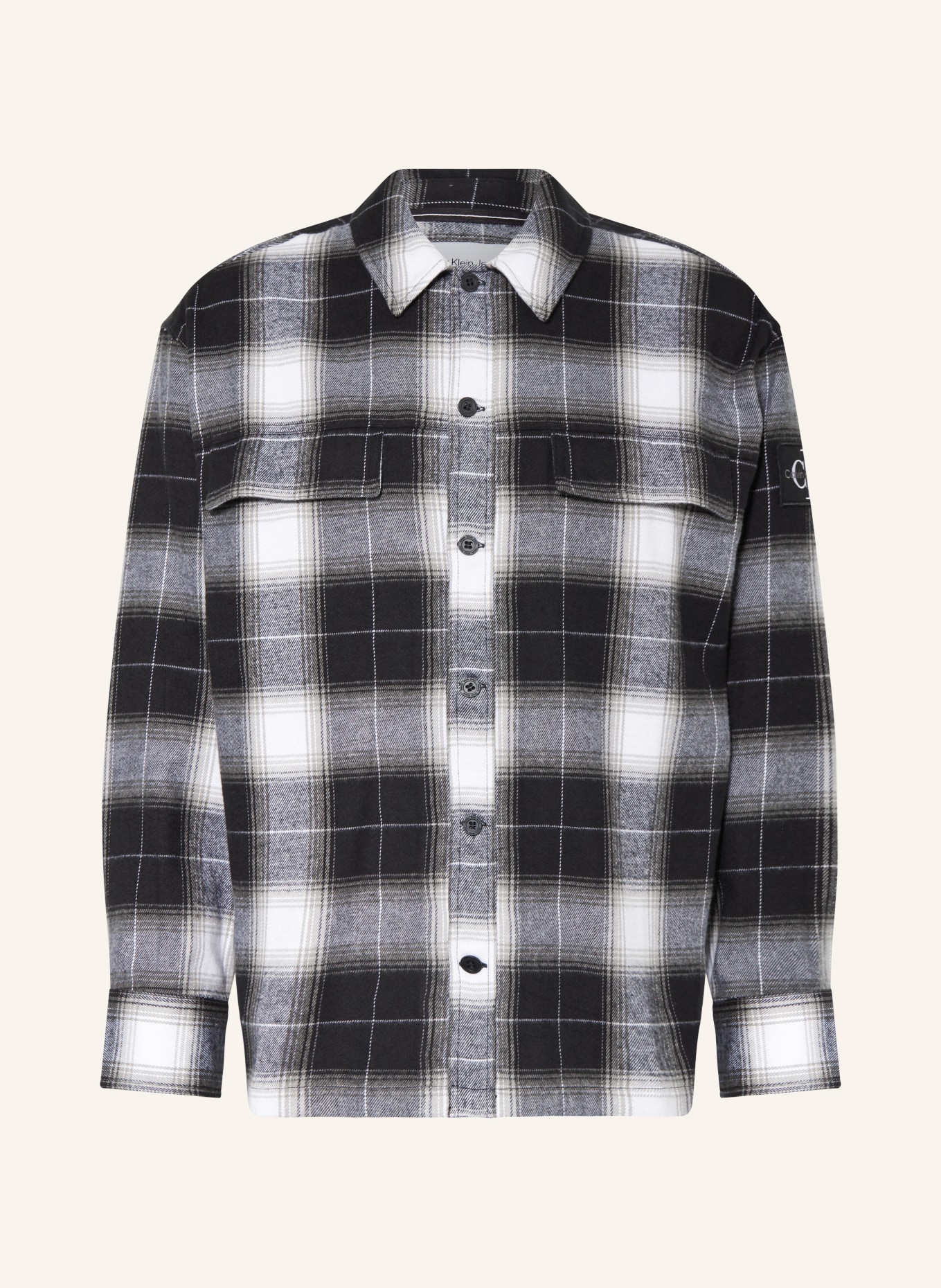 Calvin Klein Jeans Flannel overshirt, Color: BLACK/ WHITE/ GRAY (Image 1)