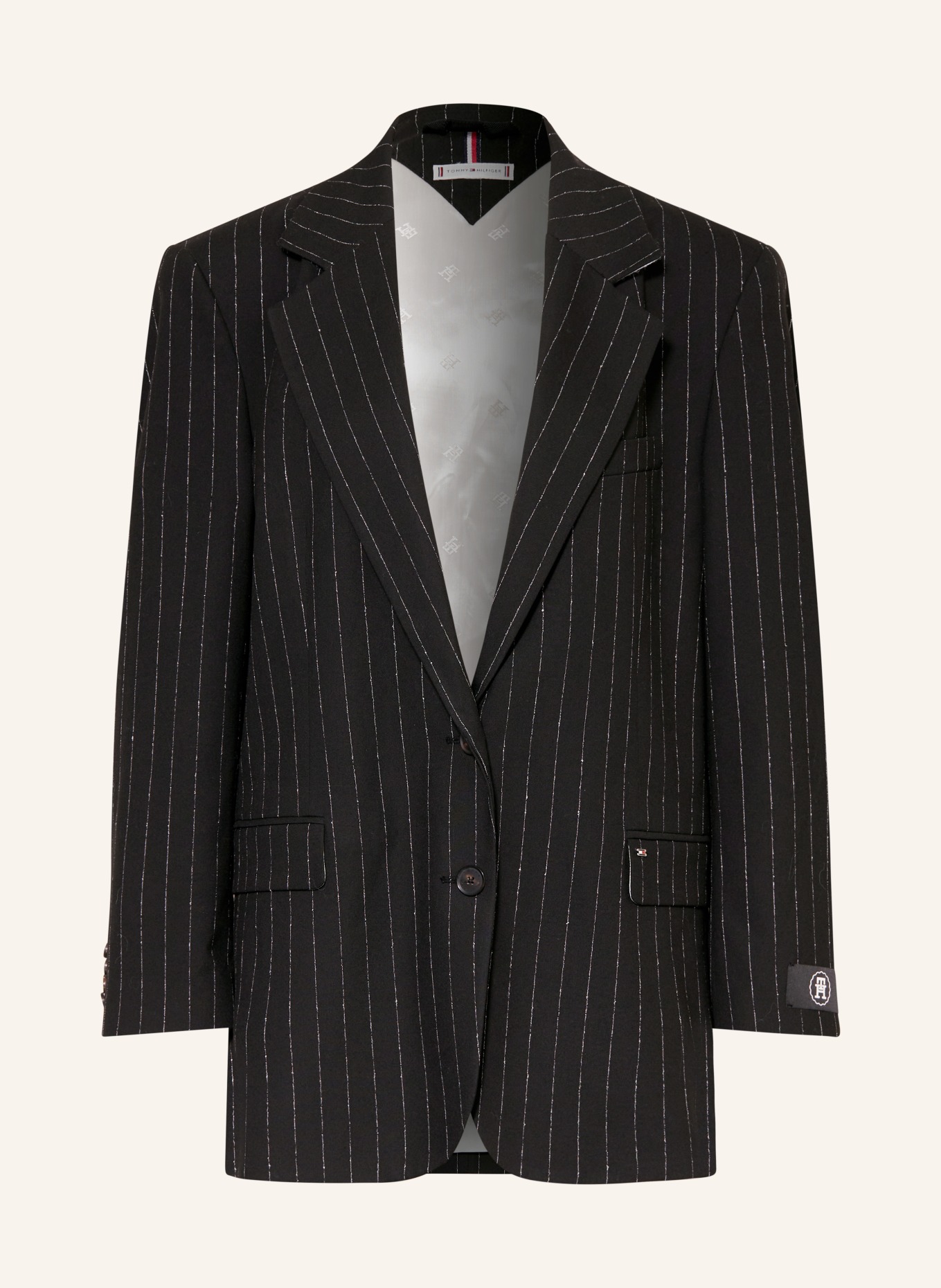 TOMMY HILFIGER Oversized blazer, Color: BLACK/ WHITE (Image 1)