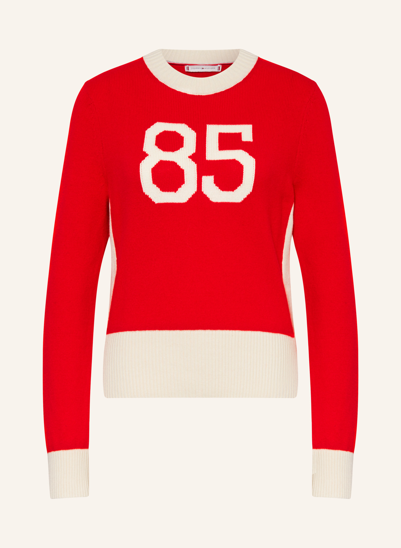 TOMMY HILFIGER Sweater, Color: RED/ CREAM (Image 1)