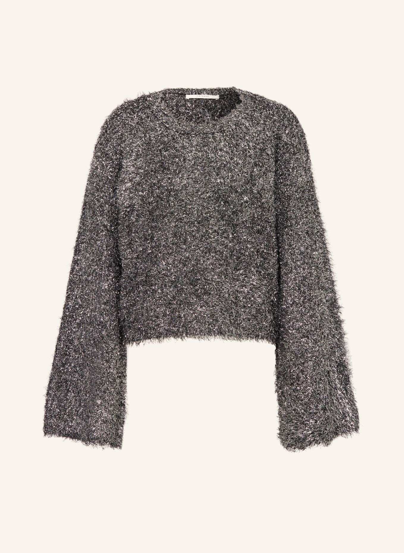 GESTUZ Cropped sweater MATTIANIGZ, Color: SILVER/ DARK GRAY (Image 1)
