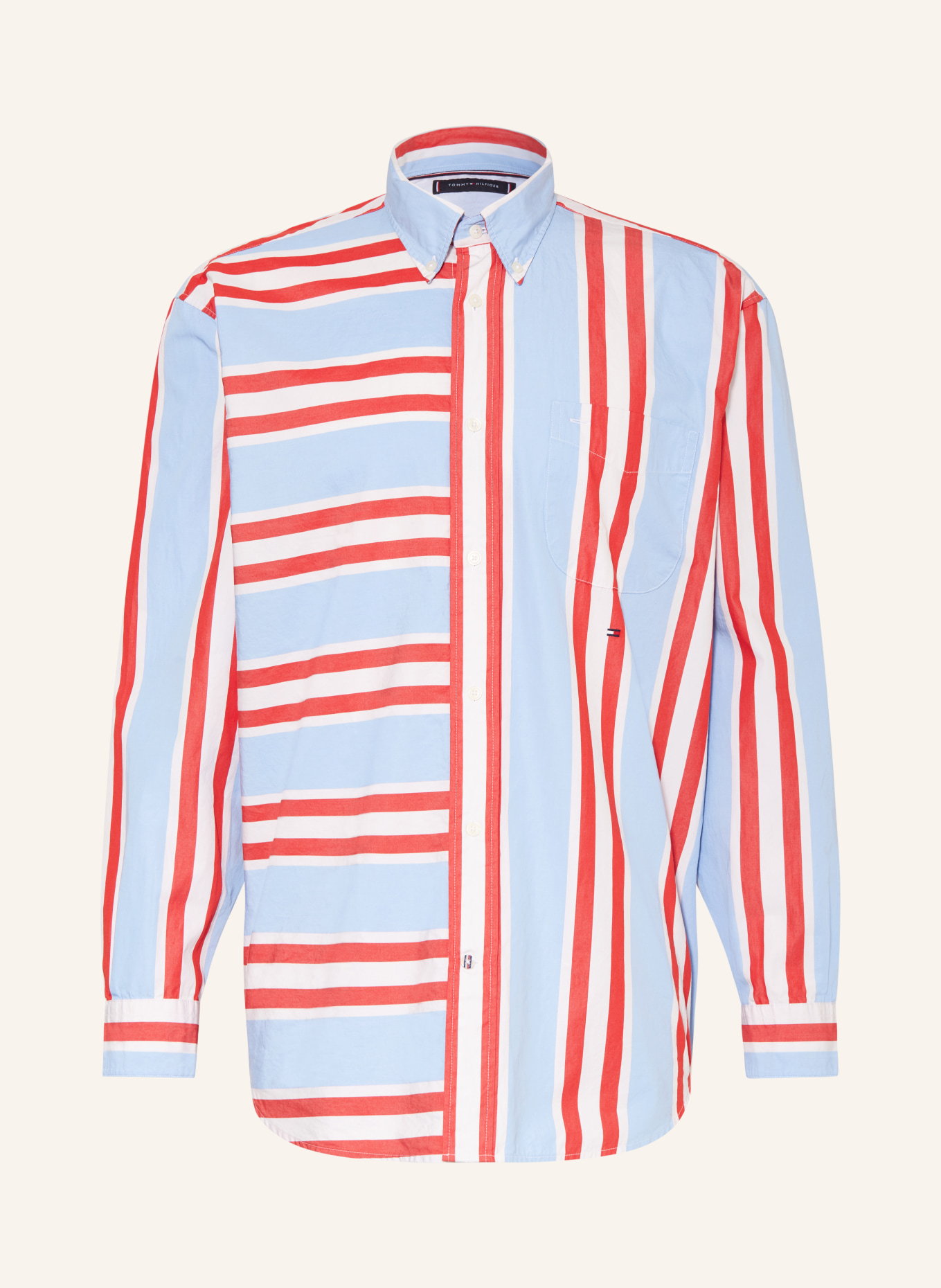 TOMMY HILFIGER Shirt active fit, Color: RED/ LIGHT BLUE/ WHITE (Image 1)