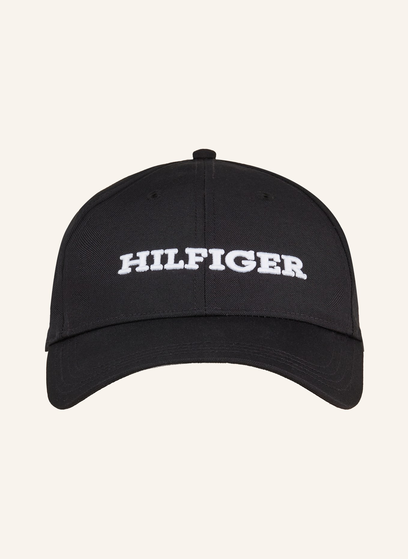 TOMMY HILFIGER Cap: BLACK / WHITE