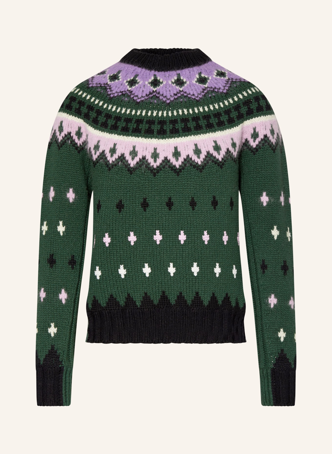 MONCLER GRENOBLE Sweater, Color: DARK GREEN/ PINK/ BLACK (Image 1)