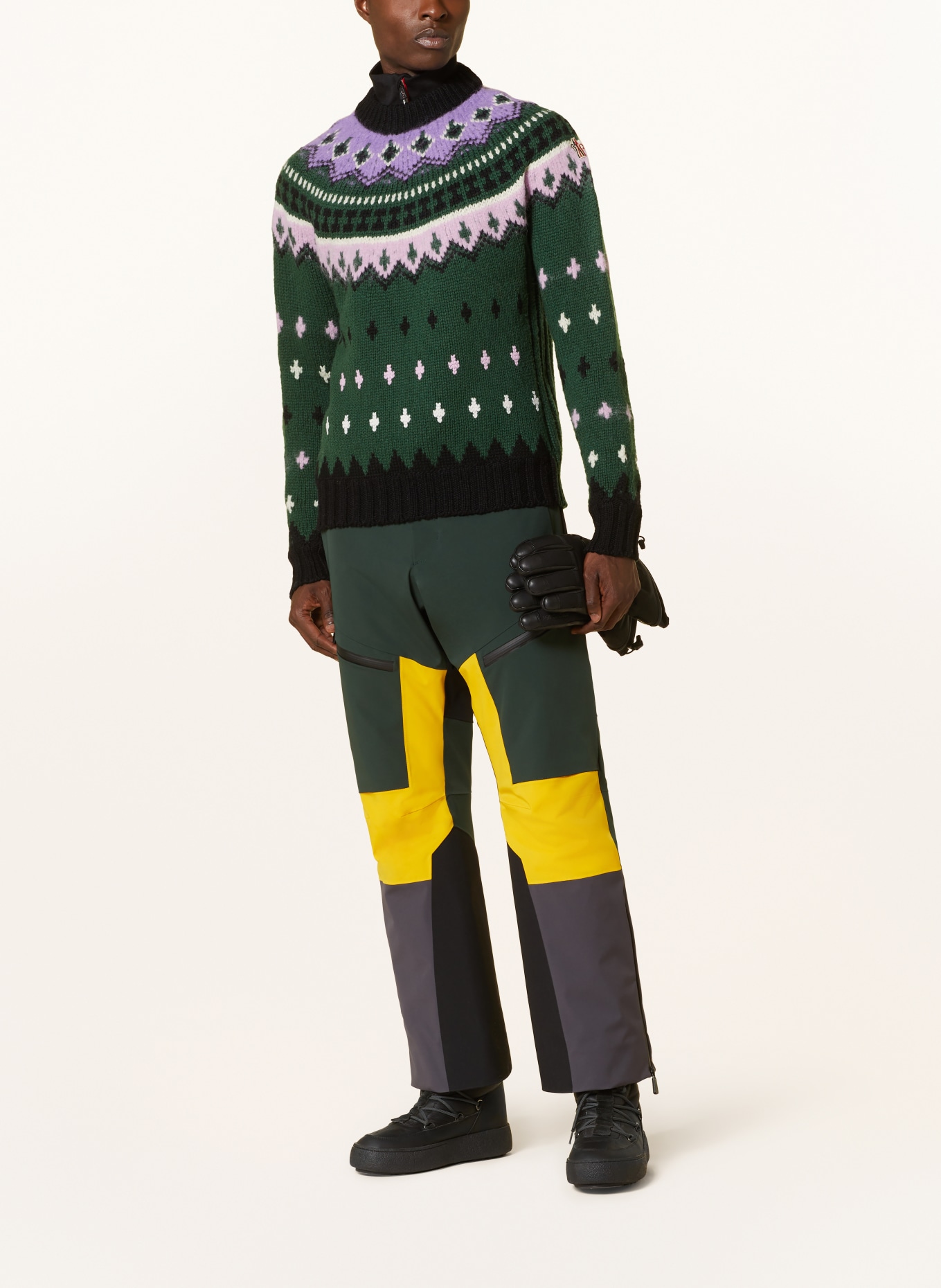 MONCLER GRENOBLE Sweater, Color: DARK GREEN/ PINK/ BLACK (Image 2)
