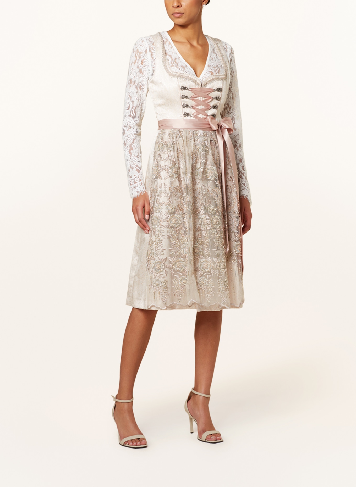 KRÜGER Dirndl JAEL with sequins and beading, Color: CREAM (Image 2)