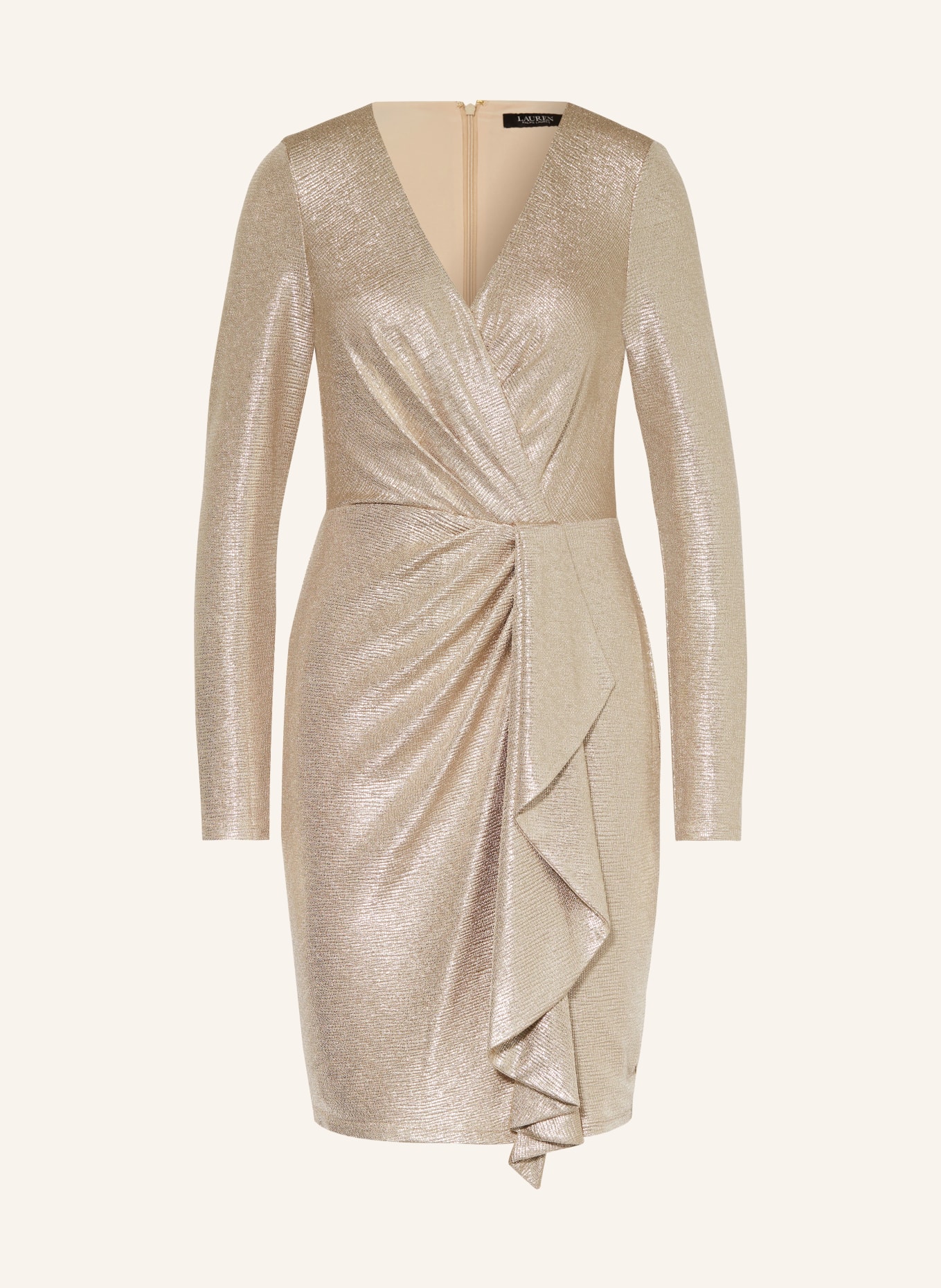 LAUREN RALPH LAUREN Cocktail dress with glitter thread, Color: GOLD (Image 1)