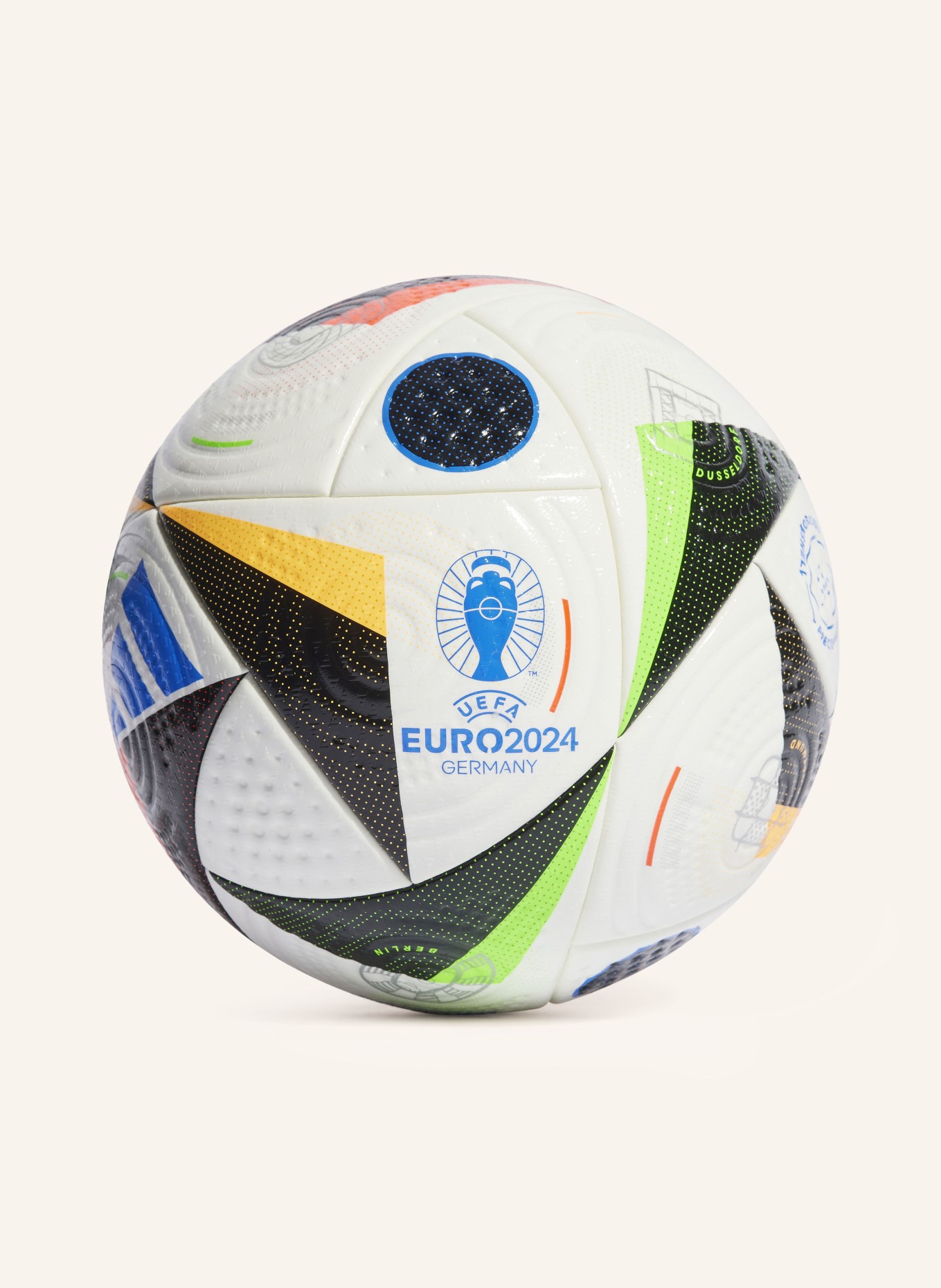 adidas Fotbalový míč EURO24 PRO, Barva: KRÉMOVÁ/ ČERNÁ/ NEONOVĚ ORANŽOVÁ (Obrázek 1)