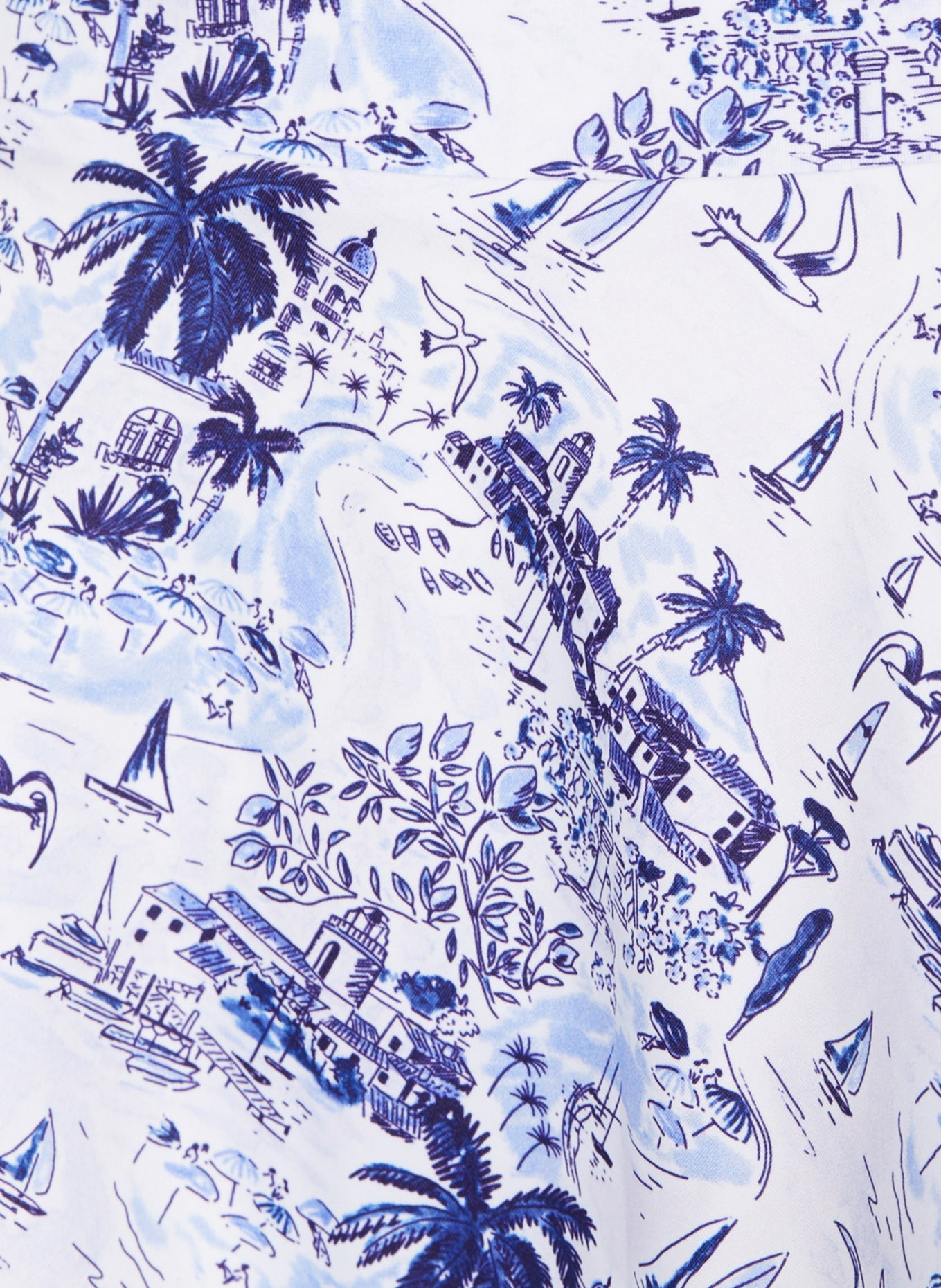 VILEBREQUIN Sarong RIVIERA FOSSETTE, Color: WHITE/ DARK BLUE/ LIGHT BLUE (Image 4)