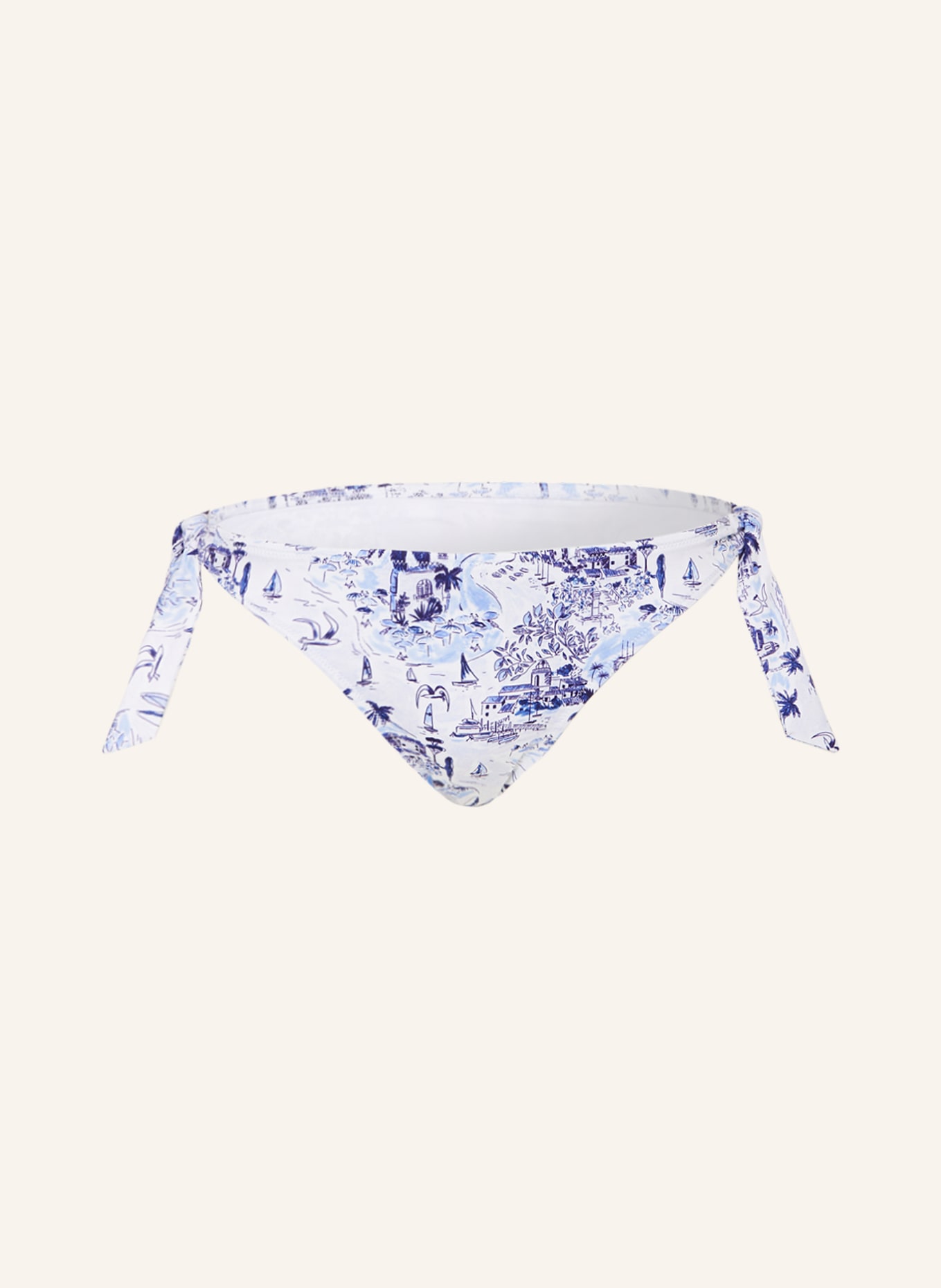 VILEBREQUIN Triangle bikini bottoms RIVIERA FLAMME, Color: WHITE/ DARK BLUE/ LIGHT BLUE (Image 1)