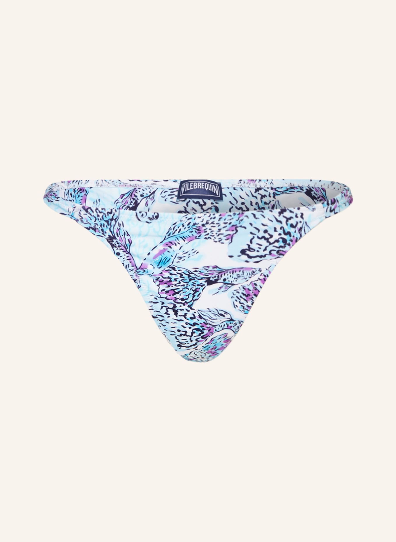 VILEBREQUIN Basic bikini bottoms ISADORA FISH FRAZ, Color: WHITE/ TURQUOISE/ PURPLE (Image 1)