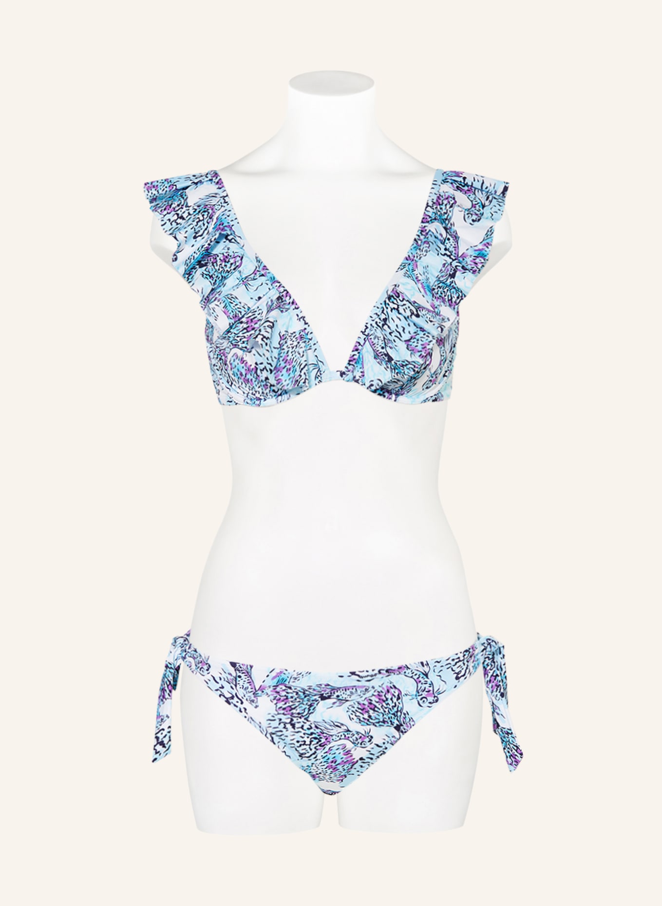 VILEBREQUIN Underwired bikini top ISADORA FISH LIZZY, Color: WHITE/ TURQUOISE/ PURPLE (Image 2)