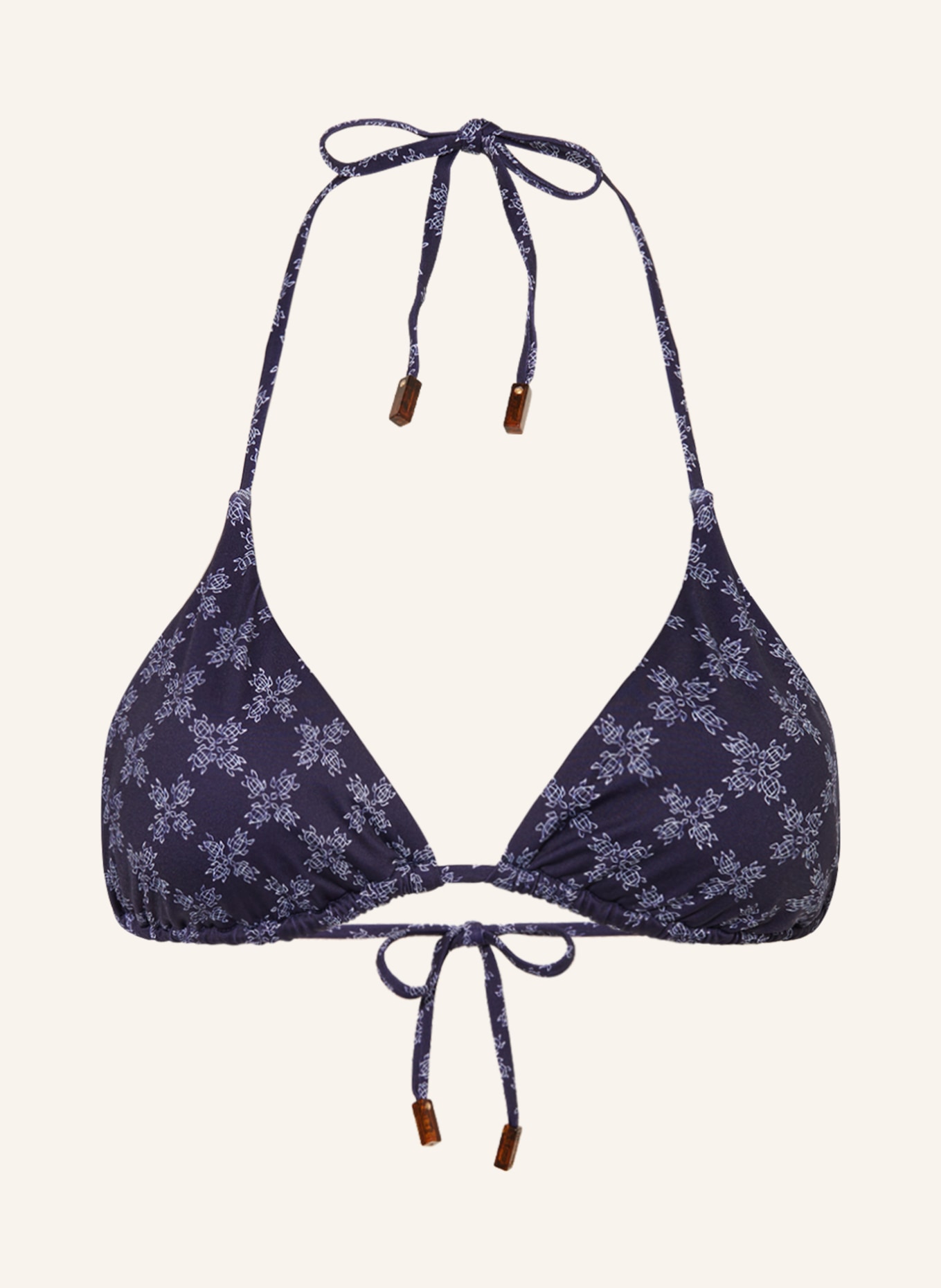 VILEBREQUIN Triangle bikini top FLEUR, Color: DARK BLUE/ LIGHT BLUE (Image 1)