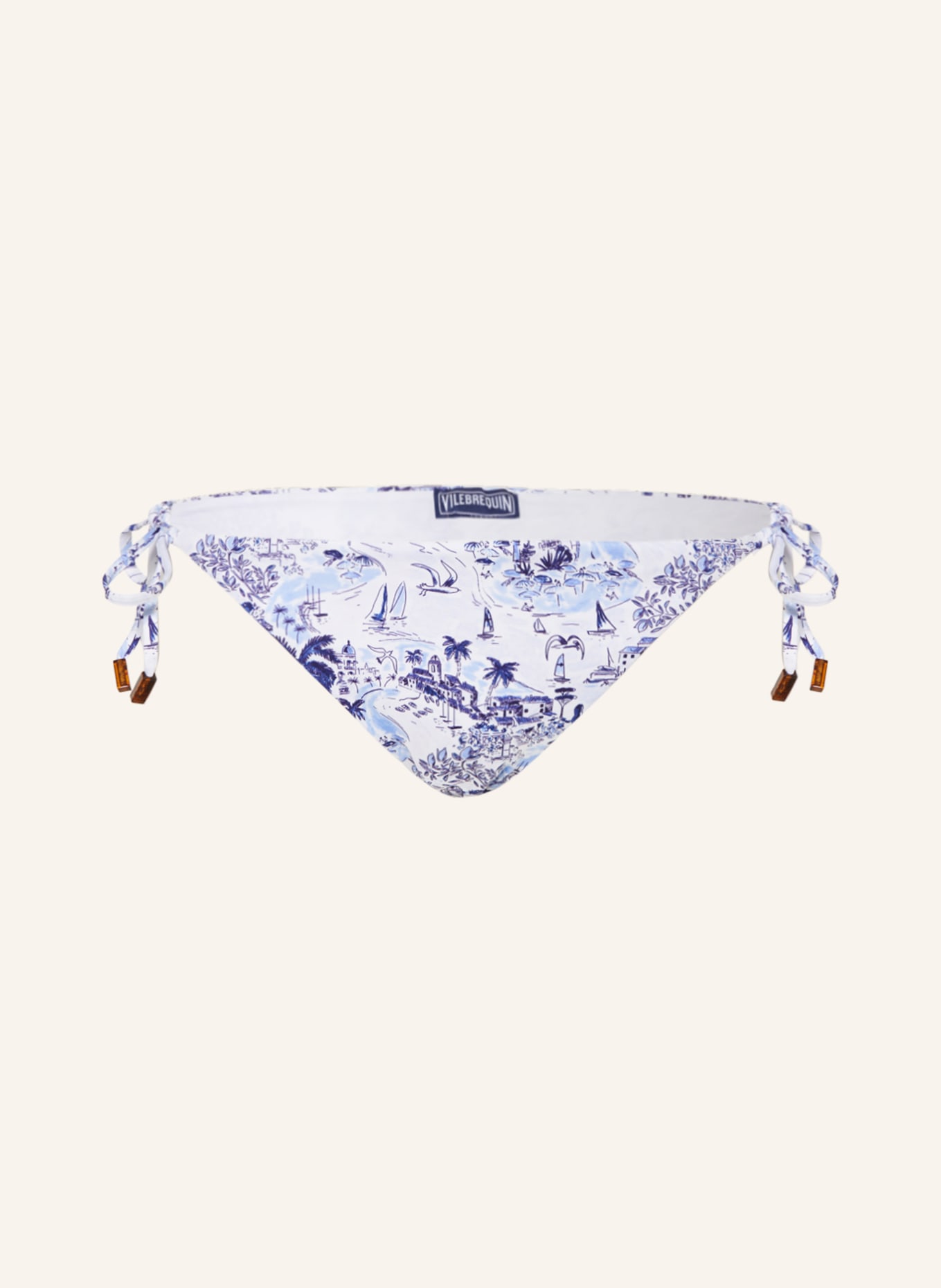 VILEBREQUIN Triangel-Bikini-Hose RIVIERA FLORE, Farbe: WEISS/ DUNKELBLAU/ HELLBLAU (Bild 1)