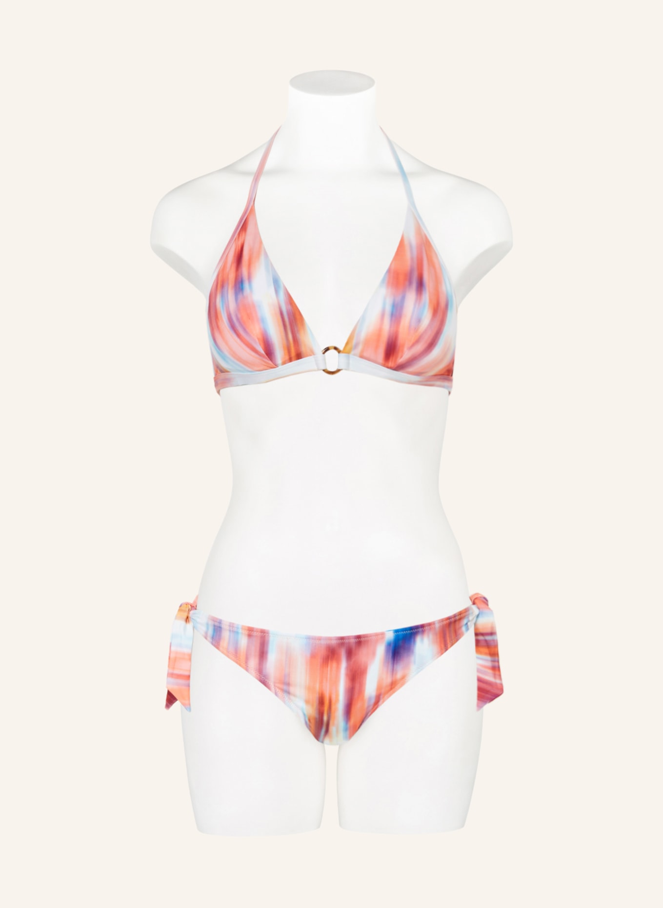 VILEBREQUIN Triangle bikini bottoms FLAMME, Color: LIGHT RED/ TURQUOISE/ BLUE (Image 2)