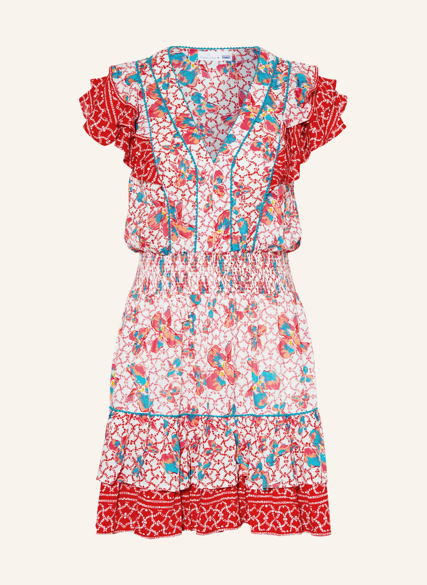VILEBREQUIN Beach dress CAMILA, Color: RED/ WHITE/ TURQUOISE (Image 1)