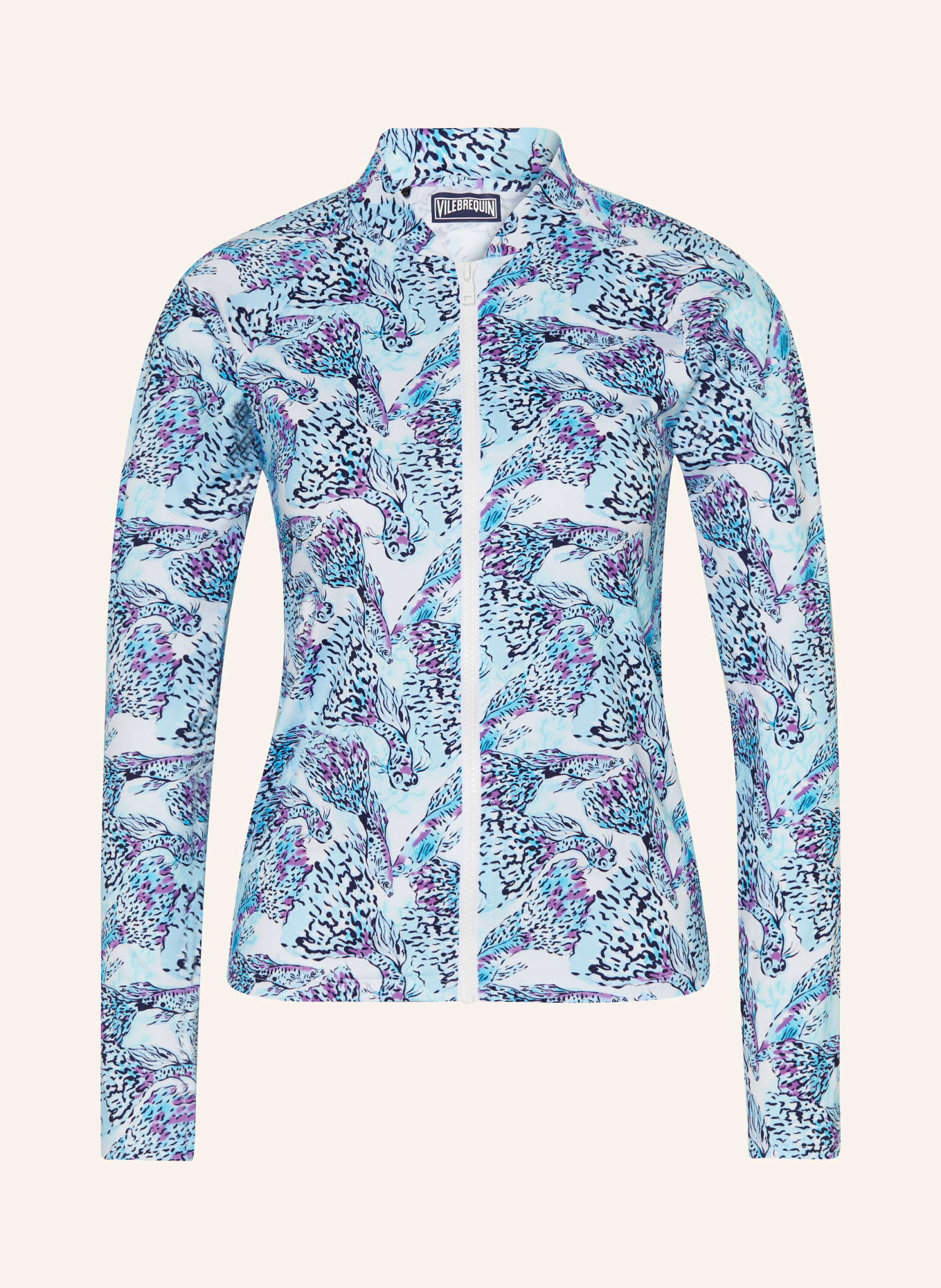 VILEBREQUIN Koszulka ISADORA FISH FLYNN-Z z ochroną UV 50+, Kolor: JASNONIEBIESKI/ GRANATOWY/ FUKSJA (Obrazek 1)