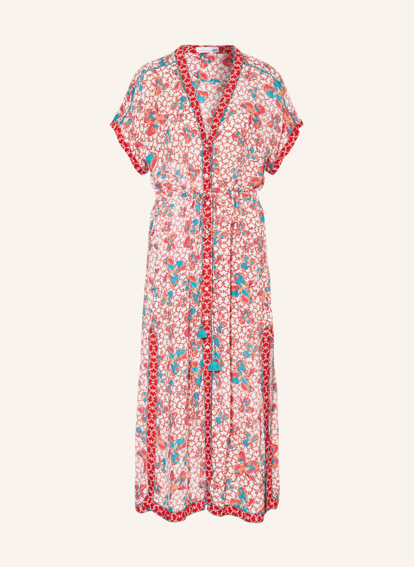 VILEBREQUIN Sukienka plażowa MYA, Kolor: CZERWONY/ BIAŁY/ PETROL (Obrazek 1)