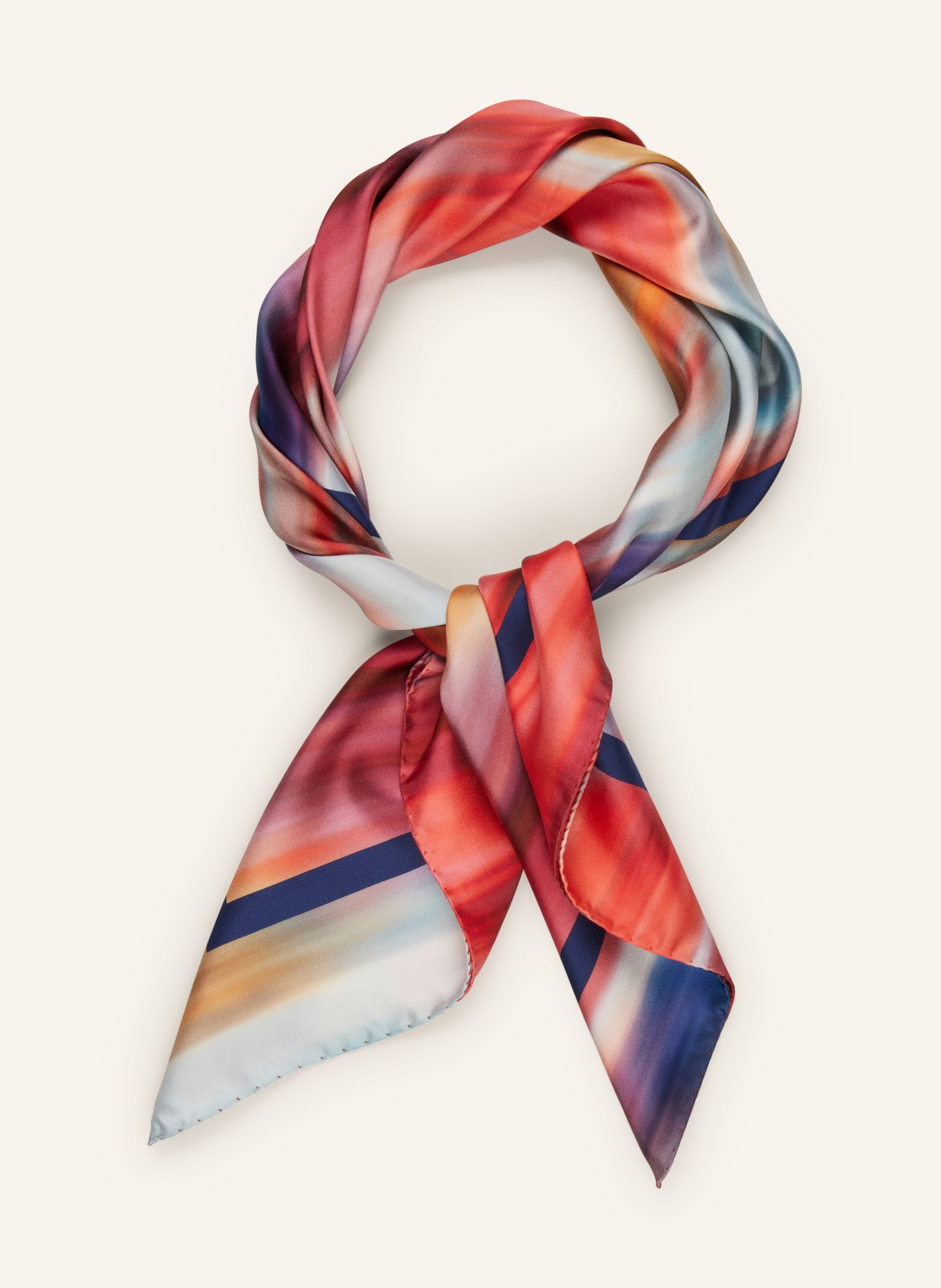 VILEBREQUIN Silk scarf IKAT FLOWERS, Color: RED/ BLUE (Image 2)