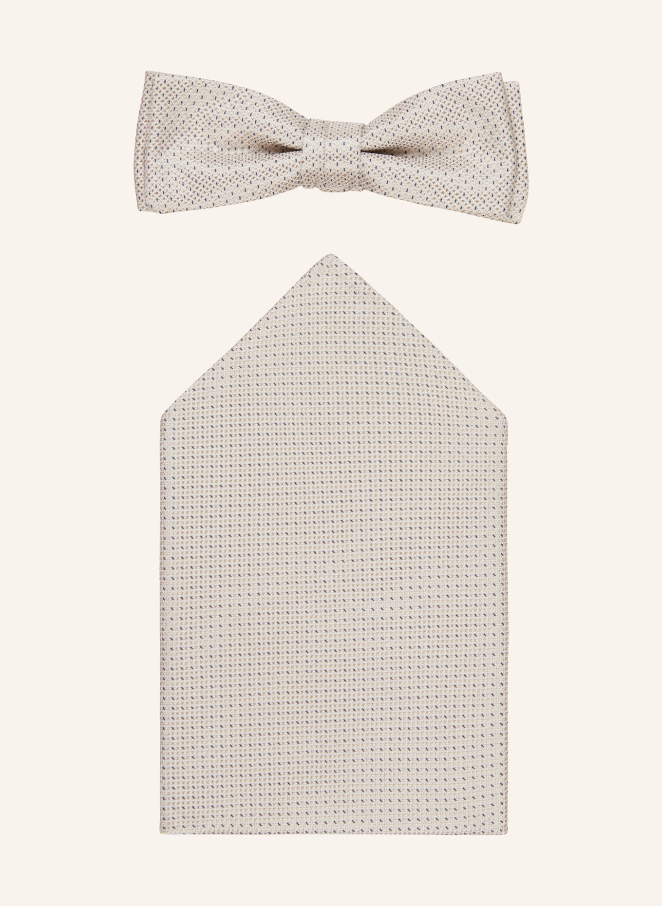 BOSS Set BOWT: Bow tie and pocket square with gift box, Color: WHITE/ CREAM (Image 1)
