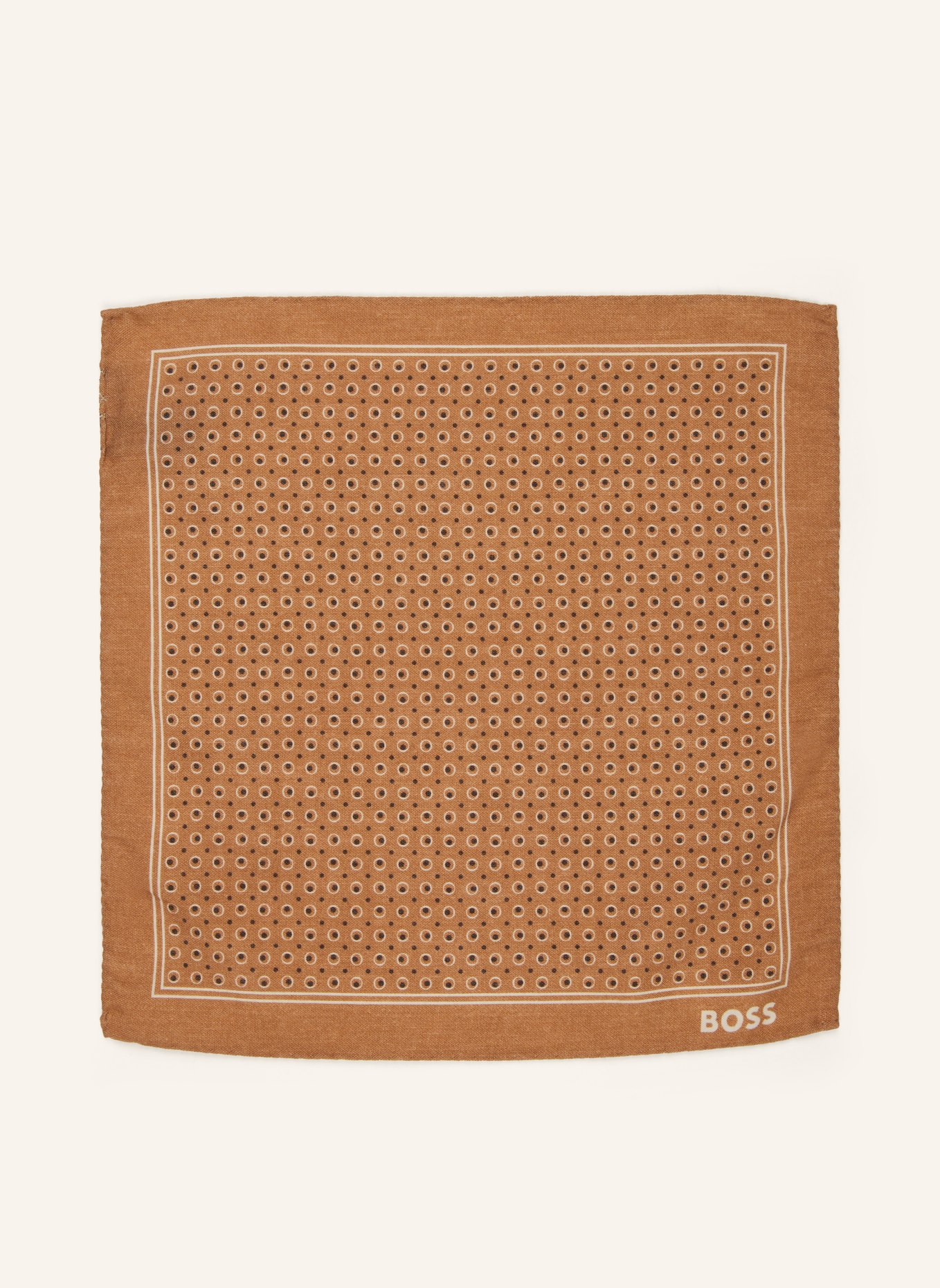 BOSS Pocket square with linen, Color: BEIGE (Image 2)