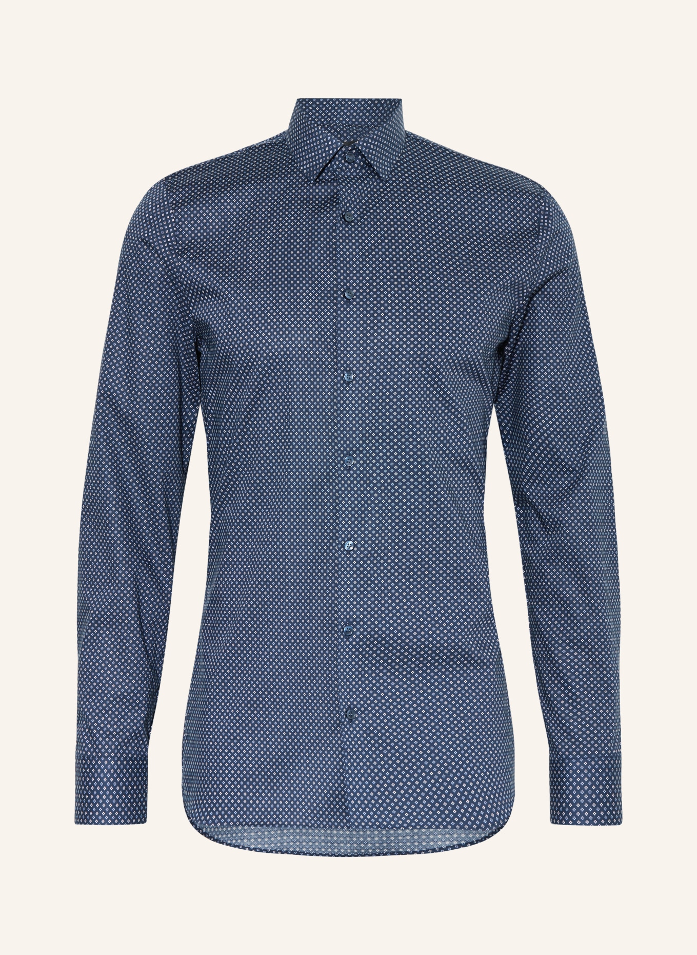 OLYMP Hemd Super Slim Fit: DUNKELBLAU / BLAU