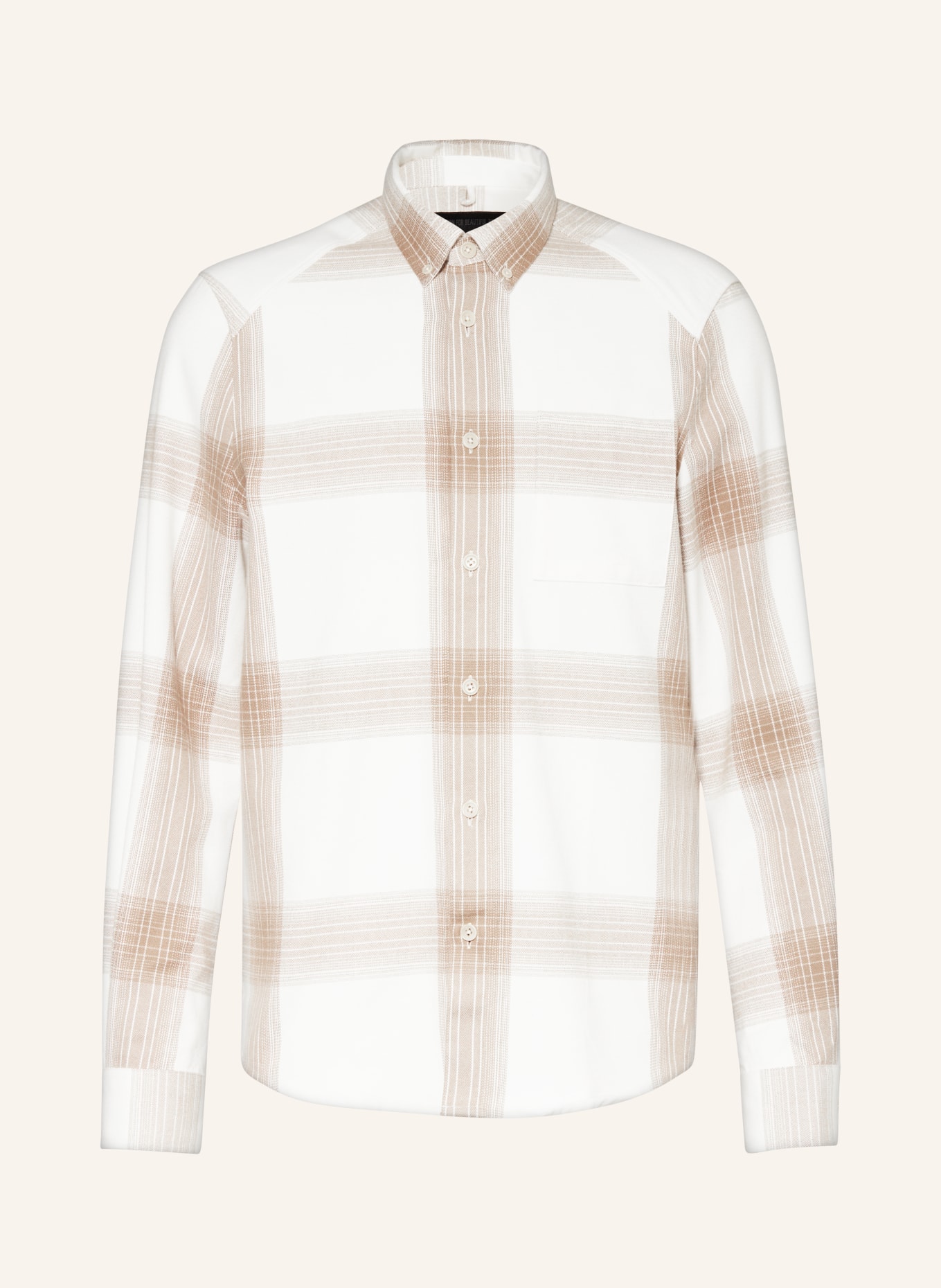 DRYKORN Oxford shirt LIET comfort fit made of flannel, Color: ECRU/ BROWN (Image 1)