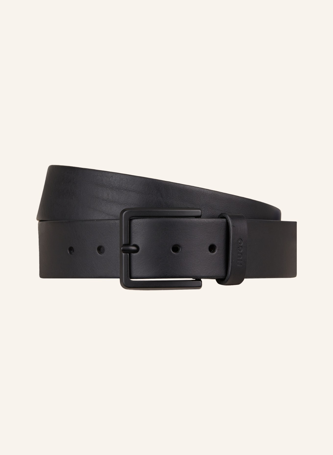 HUGO Leather belt GIONIOS, Color: BLACK (Image 1)