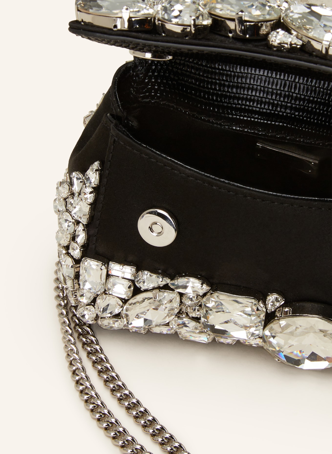 DOLCE & GABBANA Handbag SICILY with decorative gems, Color: BLACK/ WHITE GOLD (Image 3)