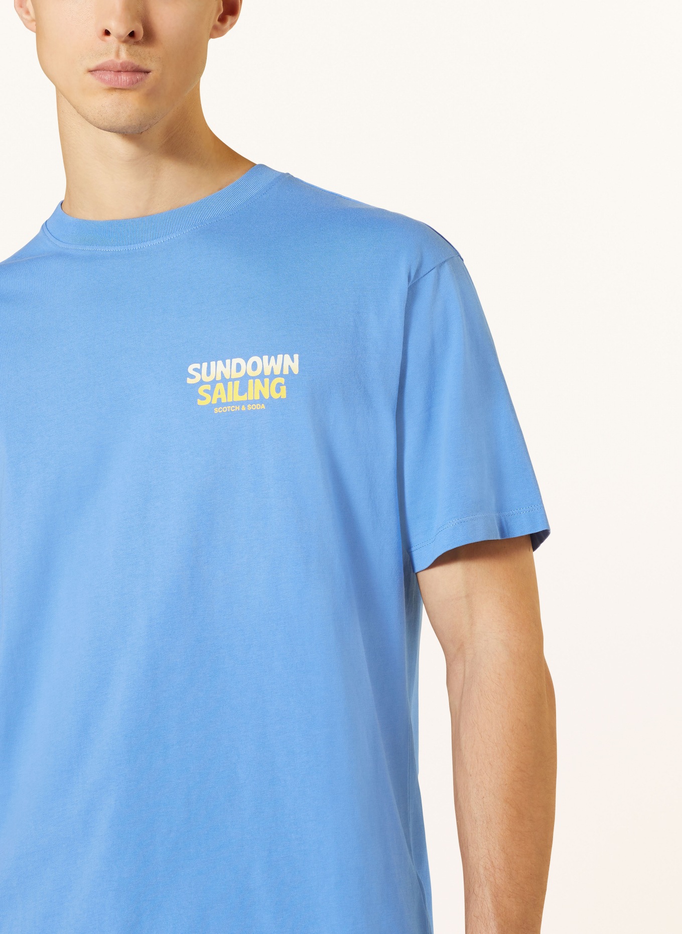 SCOTCH & SODA T-shirt, Color: LIGHT BLUE (Image 4)