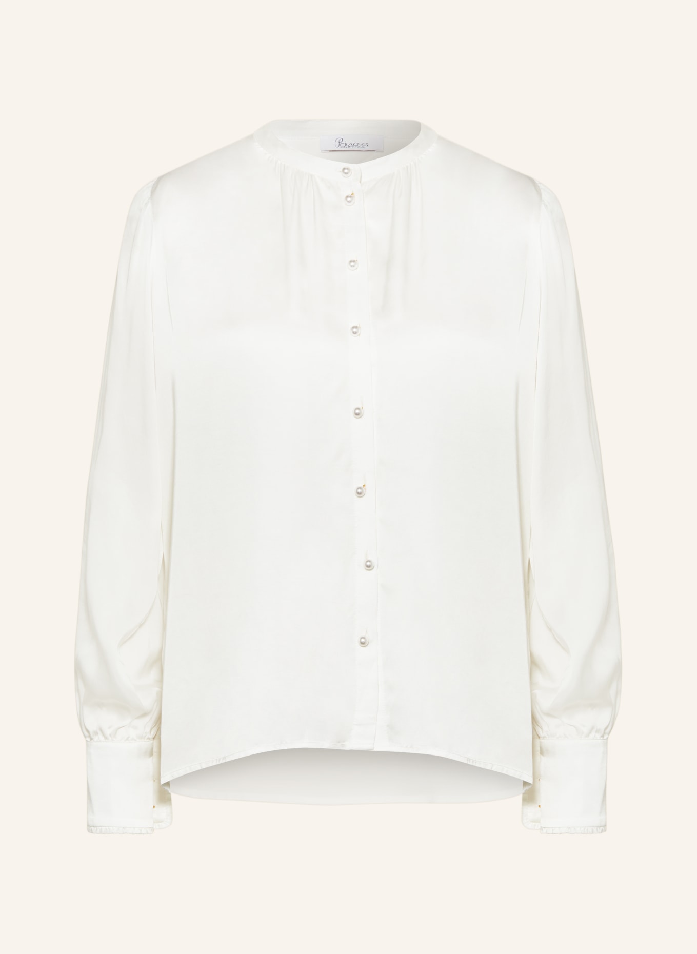 Princess GOES HOLLYWOOD Satin blouse with ruffles, Color: WHITE (Image 1)