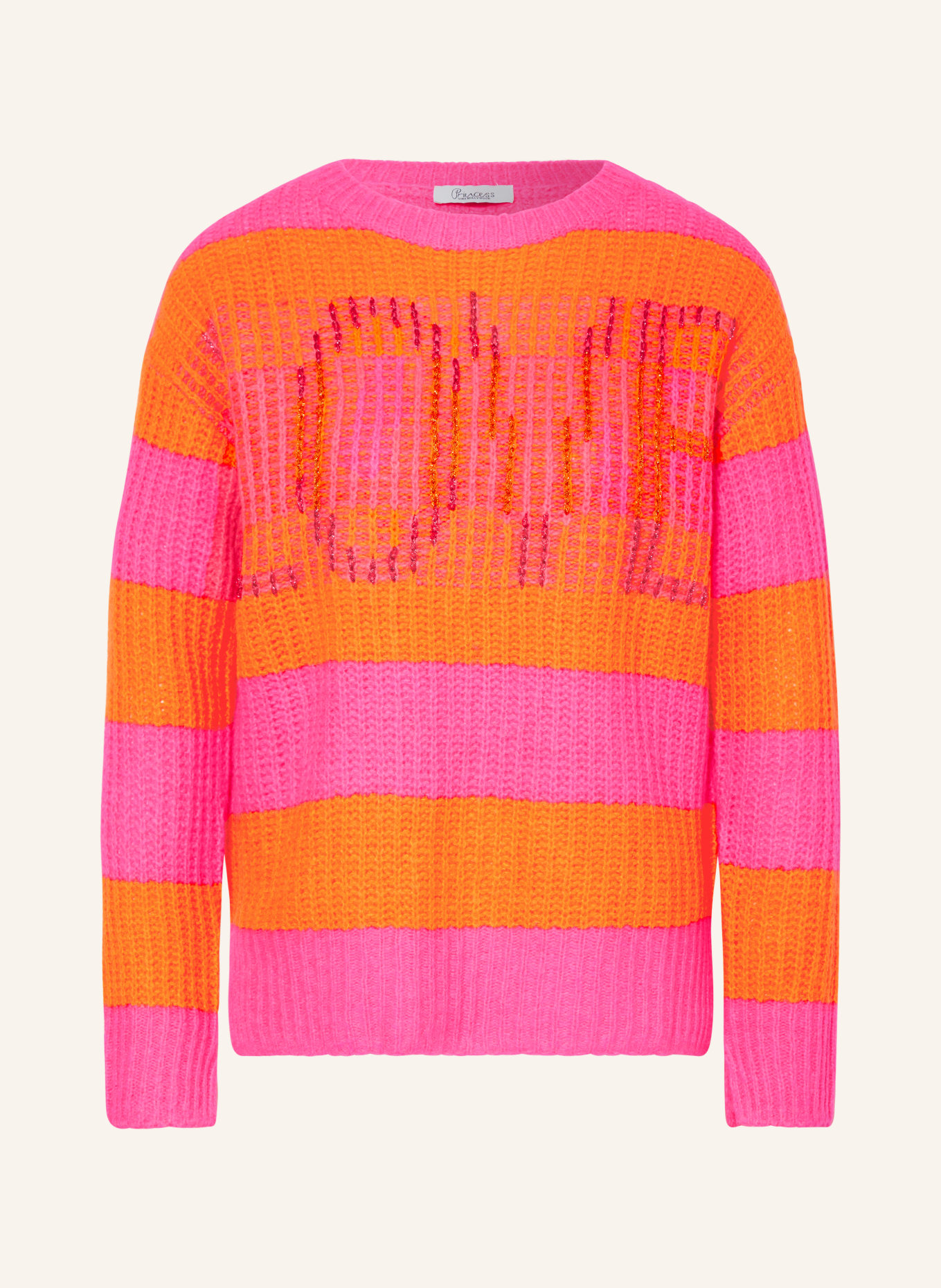 Princess GOES HOLLYWOOD Sweater with glitter thread, Color: PINK/ ORANGE (Image 1)