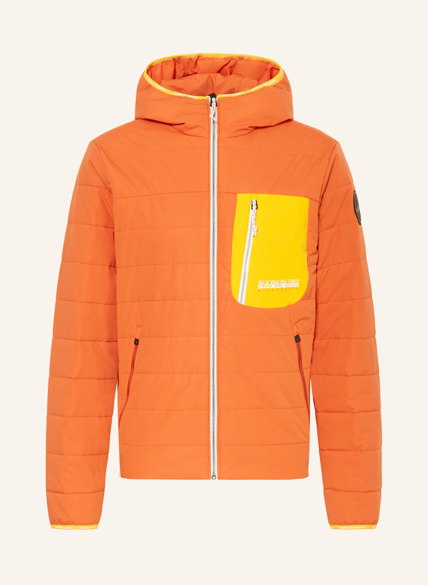 NAPAPIJRI Quilted jacket HURON, Color: ORANGE/ DARK YELLOW (Image 1)