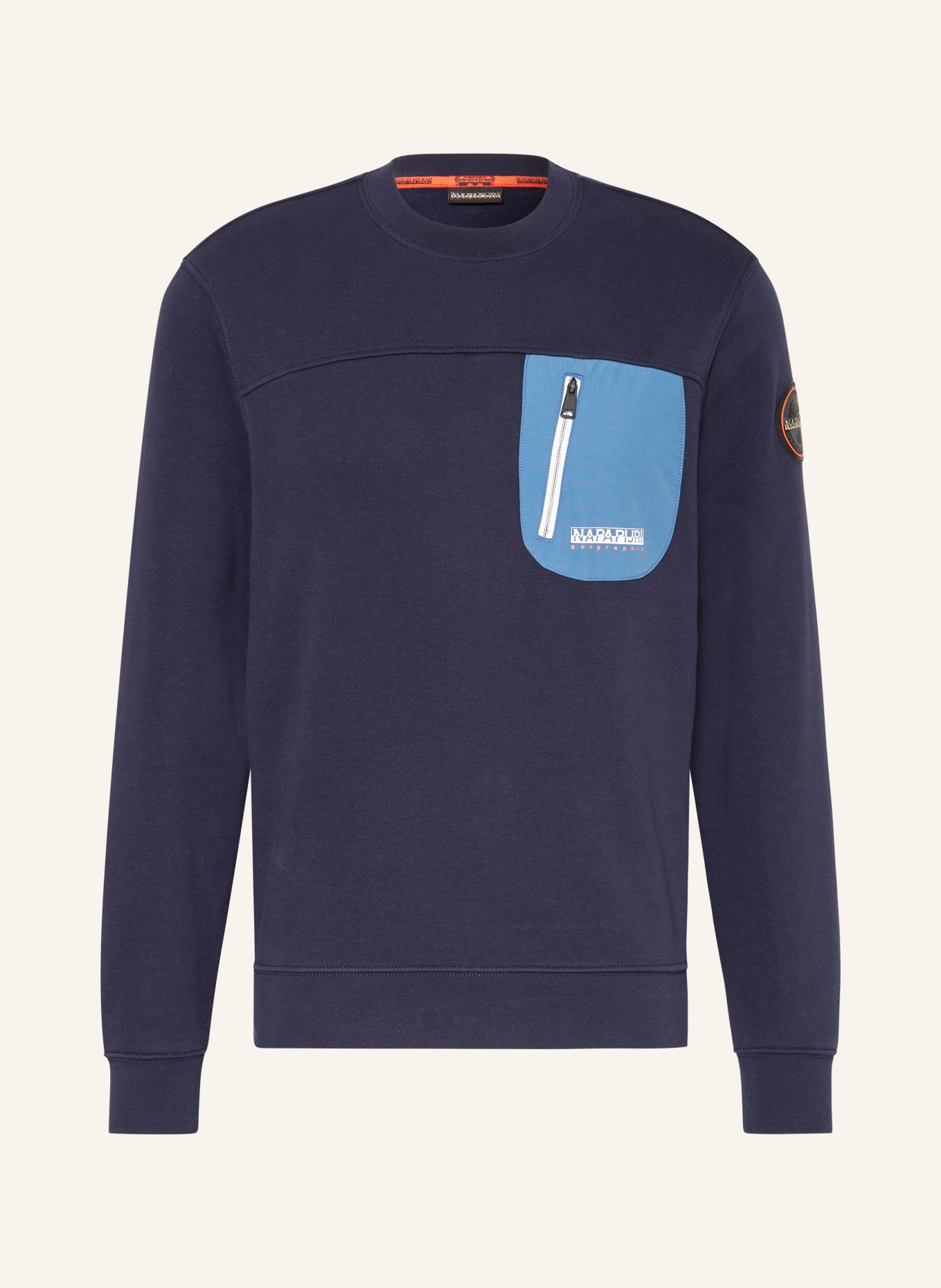 NAPAPIJRI Sweatshirt HURON mit Galonstreifen, Farbe: DUNKELBLAU (Bild 1)
