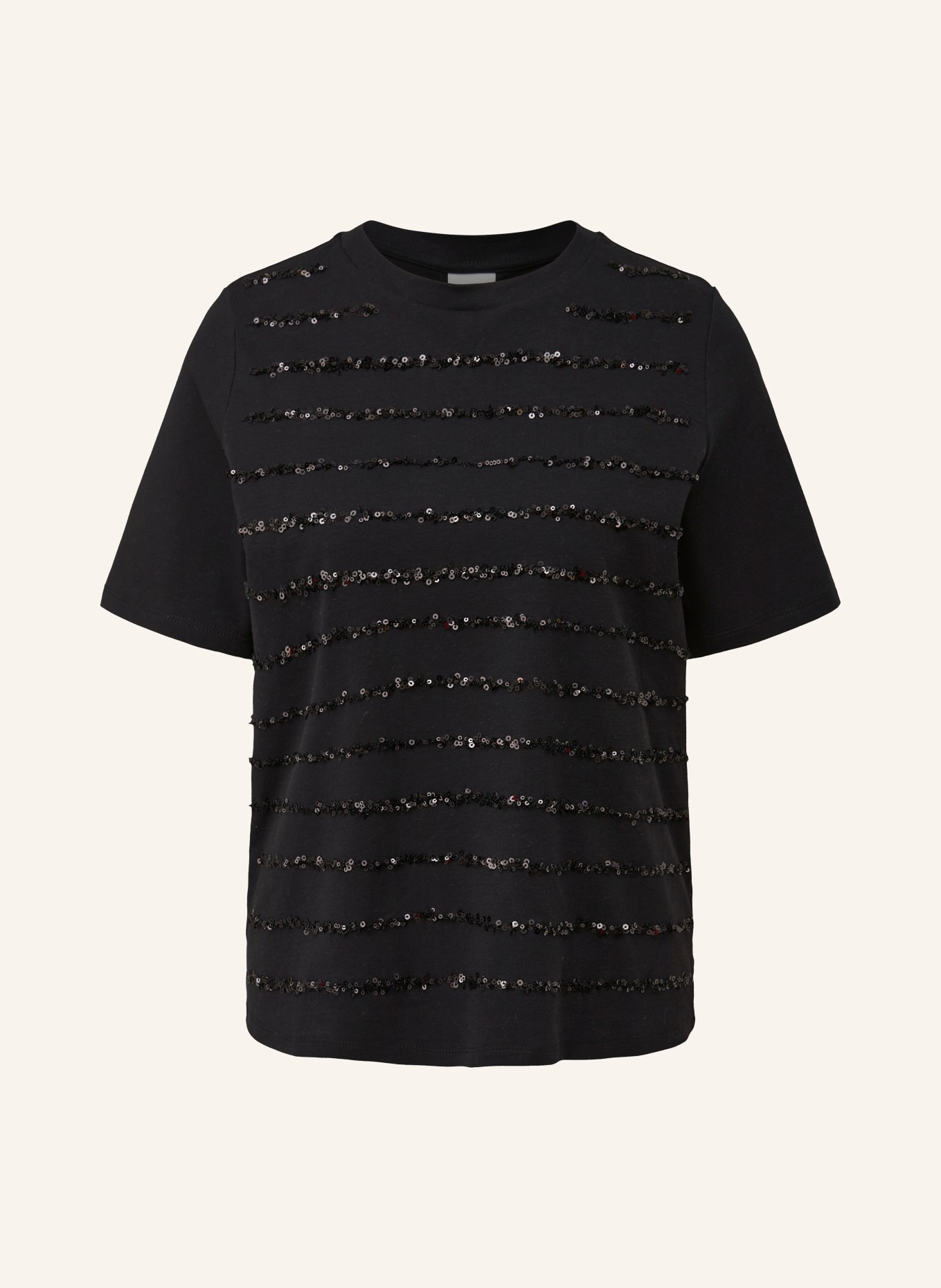 s.Oliver mit LABEL in BLACK T-Shirt schwarz Pailletten