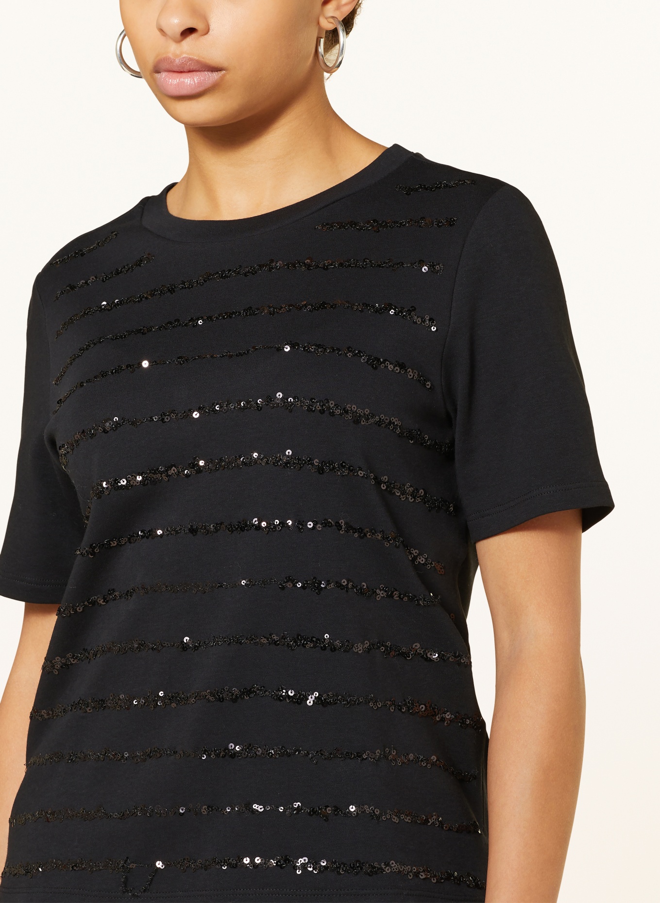 s.Oliver BLACK LABEL T-shirt with sequins in black