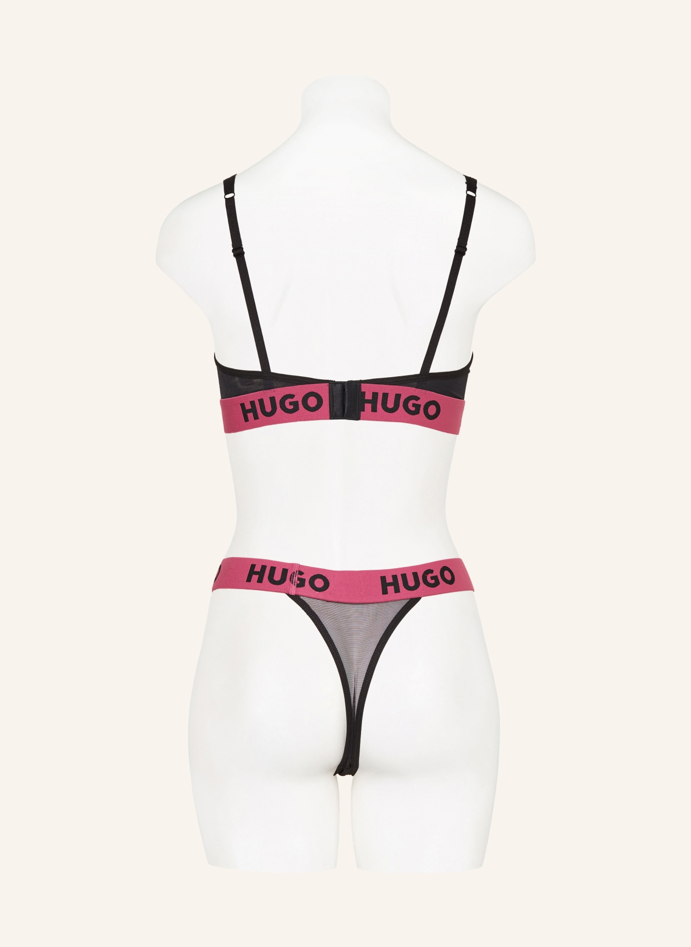 HUGO Triangle bra, Color: BLACK/ NEON PINK (Image 3)