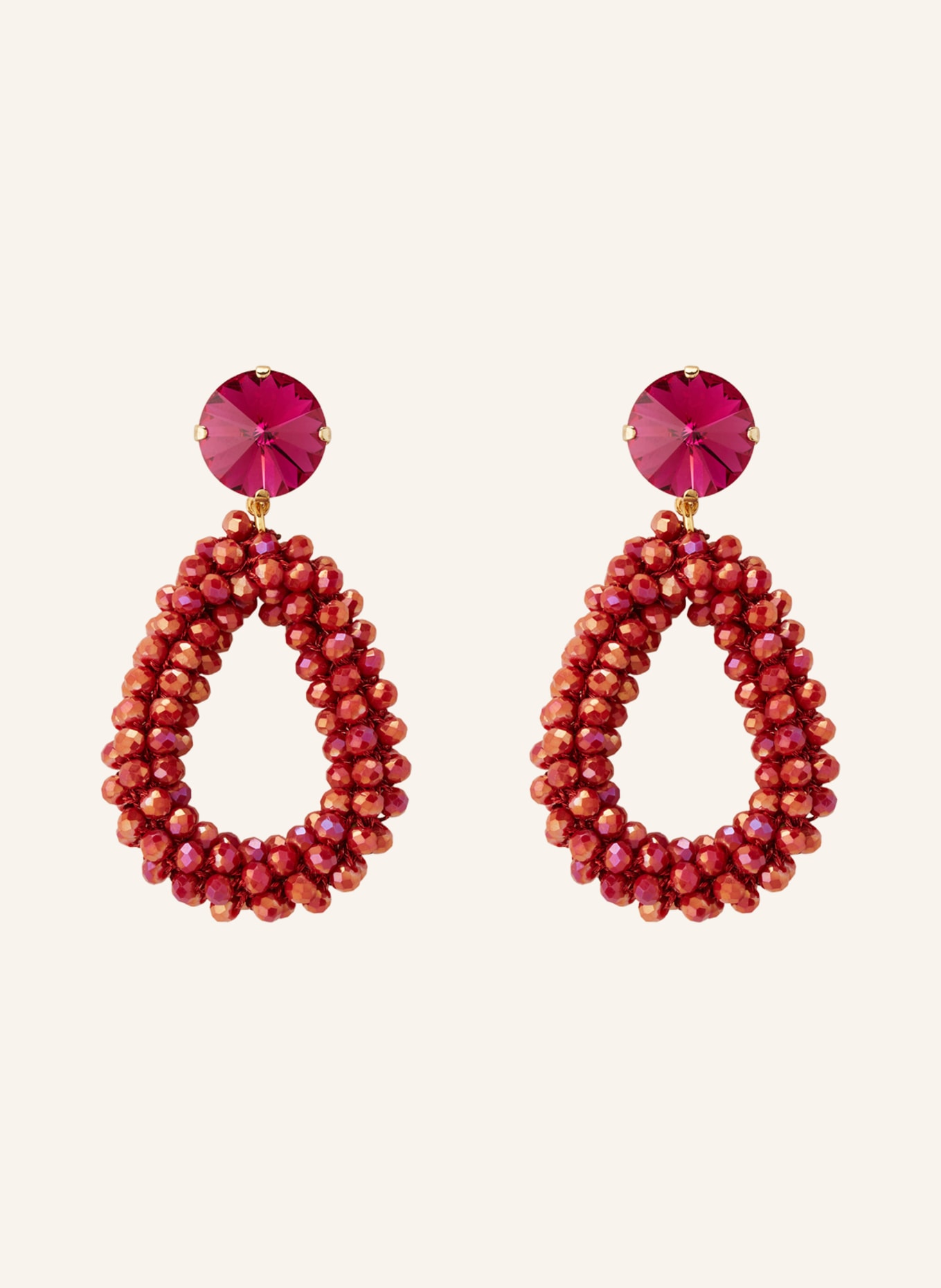 Seenberg Dangle earrings, Color: PINK/ GOLD (Image 1)