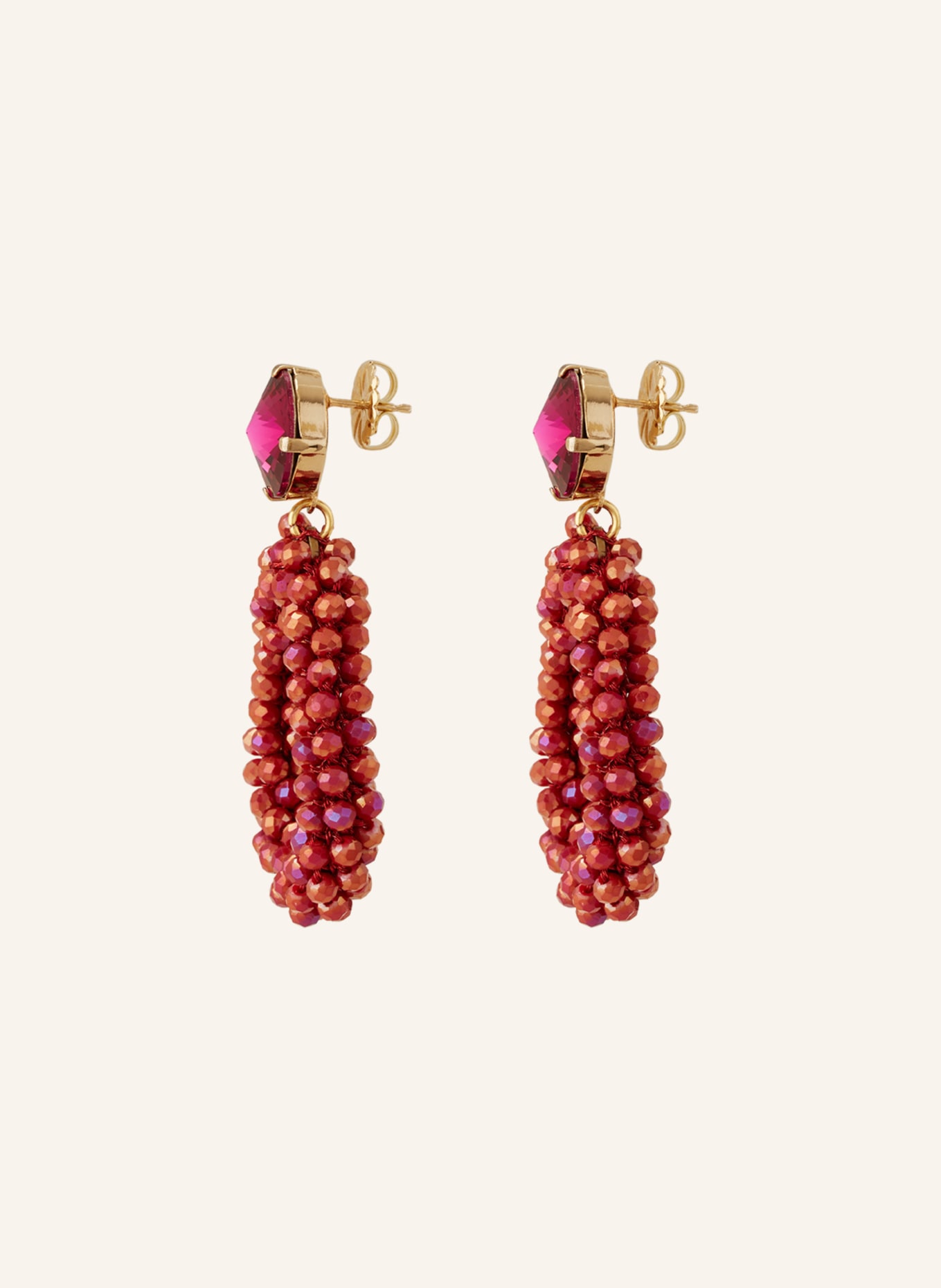 Seenberg Dangle earrings, Color: PINK/ GOLD (Image 2)