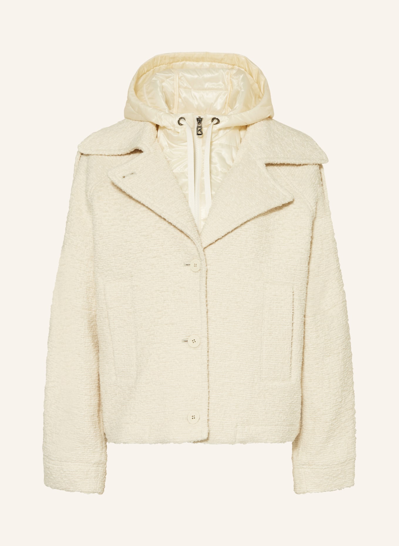 BOGNER Tweed jacket AMBRA with detachable trim, Color: ECRU (Image 1)