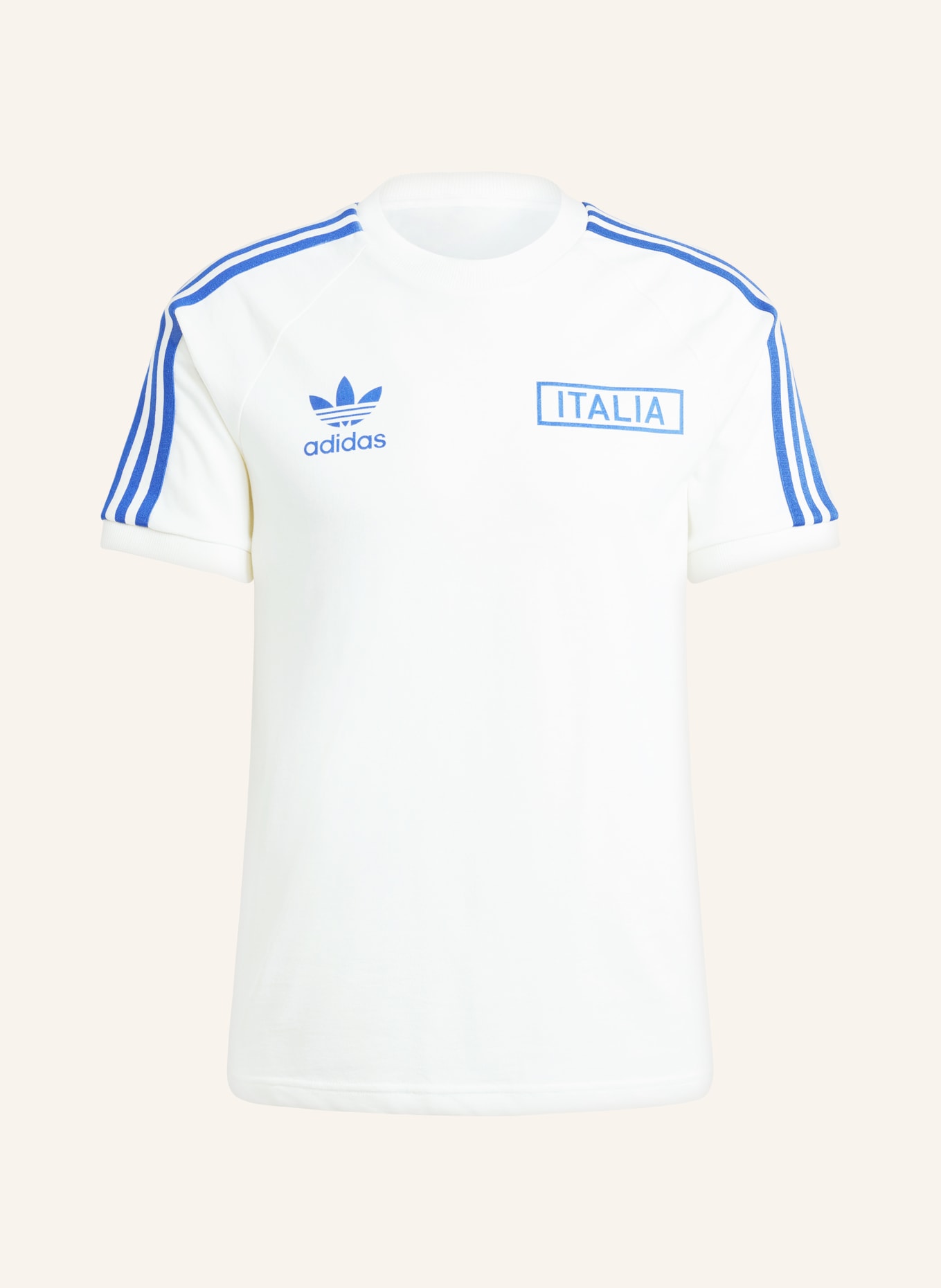 adidas Originals T-Shirt ITALIEN ADICOLOR CLASSICS, Farbe: ECRU/ BLAU (Bild 1)