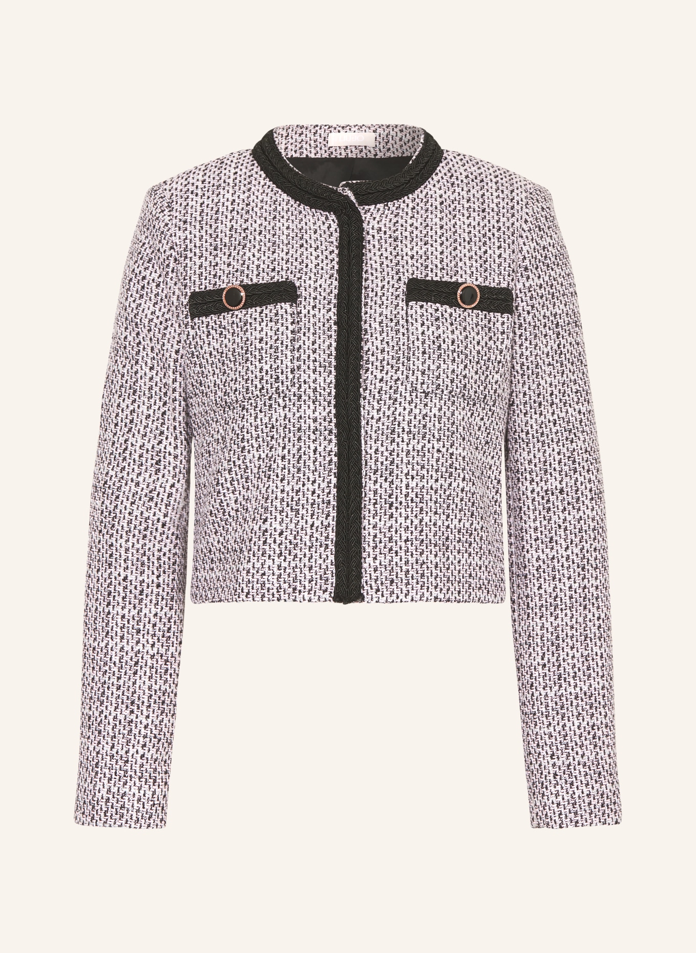 LIU JO Bouclé jacket with glitter thread, Color: PINK/ BLACK (Image 1)