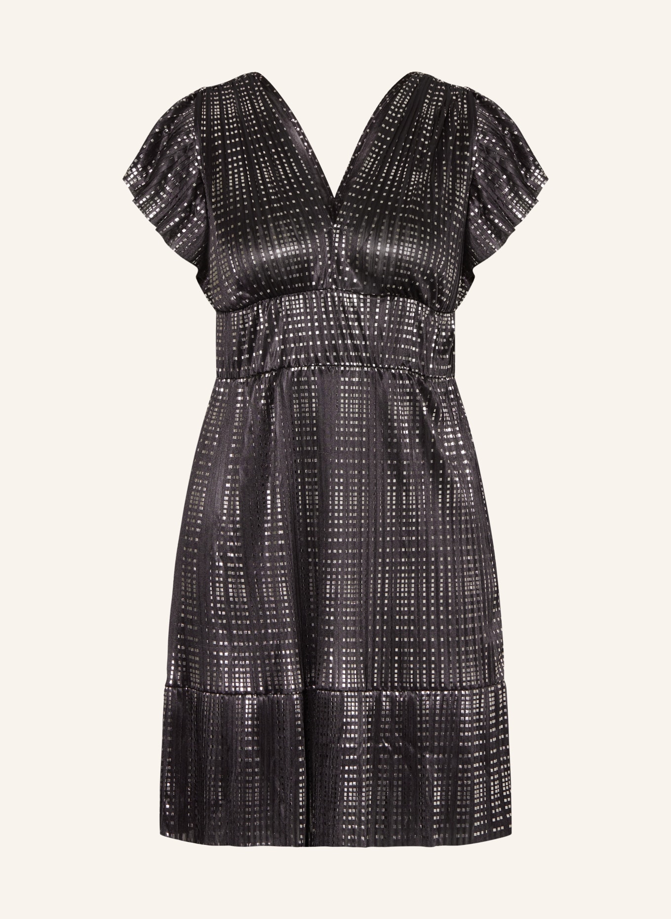 LIU JO Pleated dress, Color: BLACK/ SILVER (Image 1)