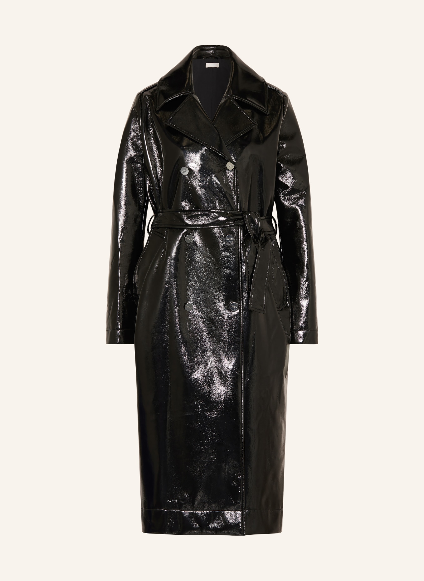 LIU JO Trench coat in leather look, Color: BLACK (Image 1)