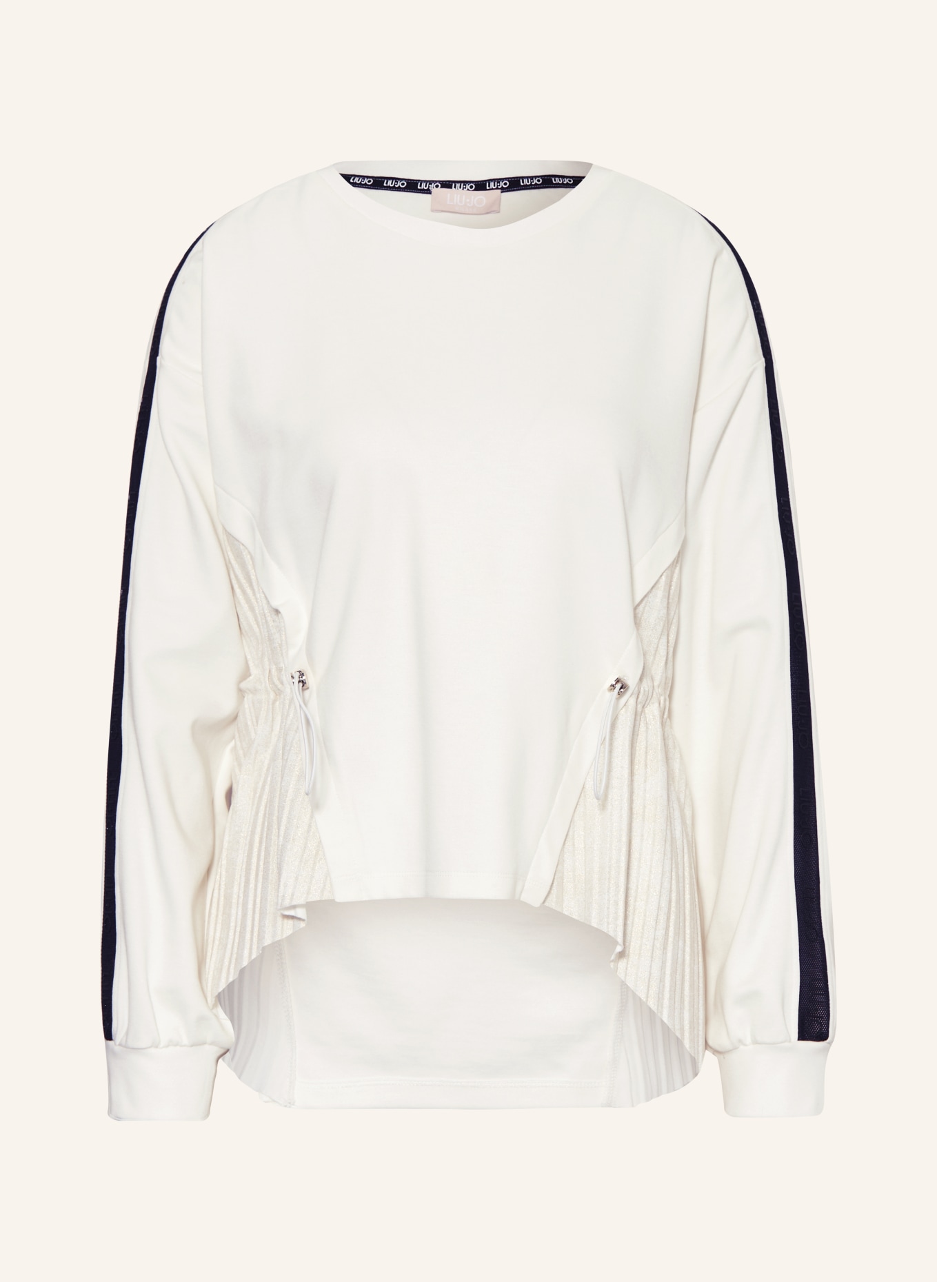 LIU JO Sweatshirt mit Plissees und Glitzergarn, Farbe: ECRU(Bild null)