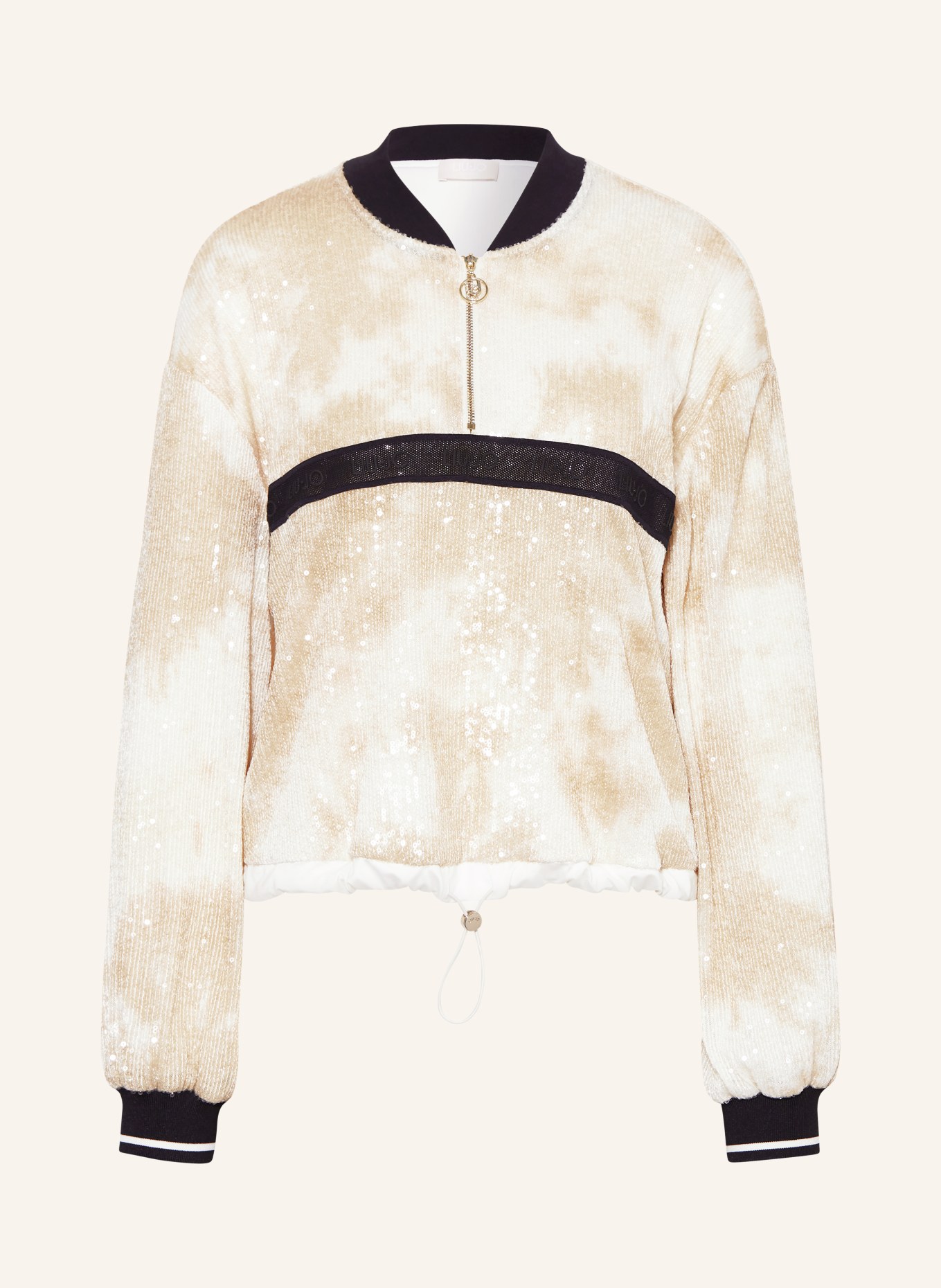 LIU JO Sweatshirt with sequins, Color: ECRU (Image 1)