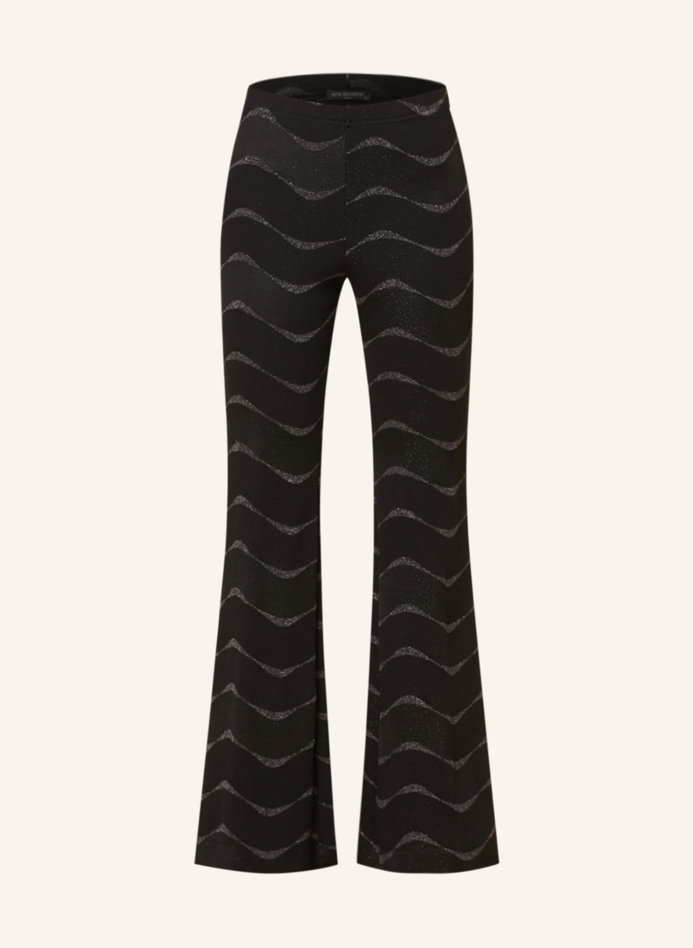 Ana Alcazar Jersey trousers with glitter thread, Color: BLACK (Image 1)