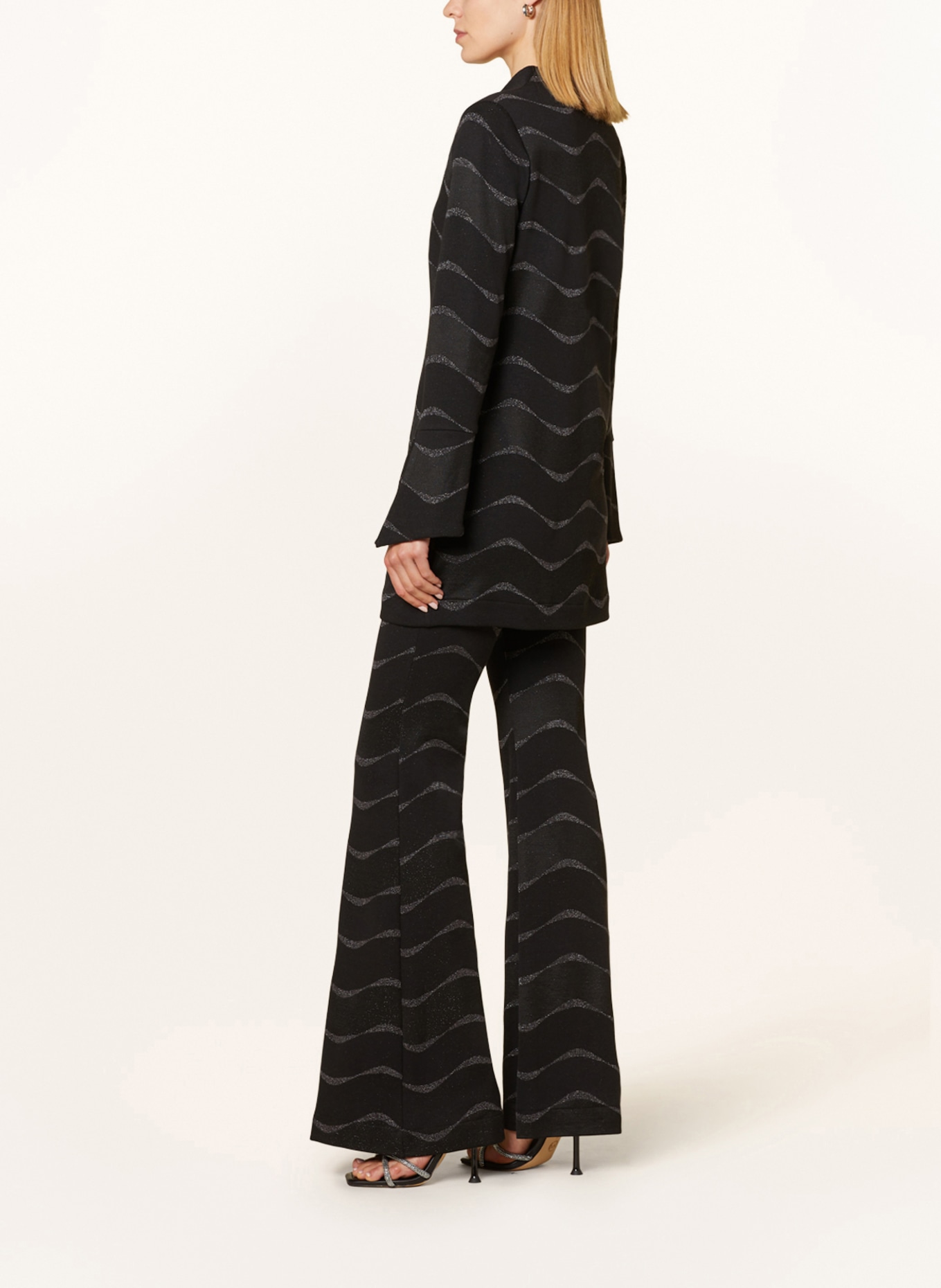 Ana Alcazar Jersey trousers with glitter thread, Color: BLACK (Image 4)