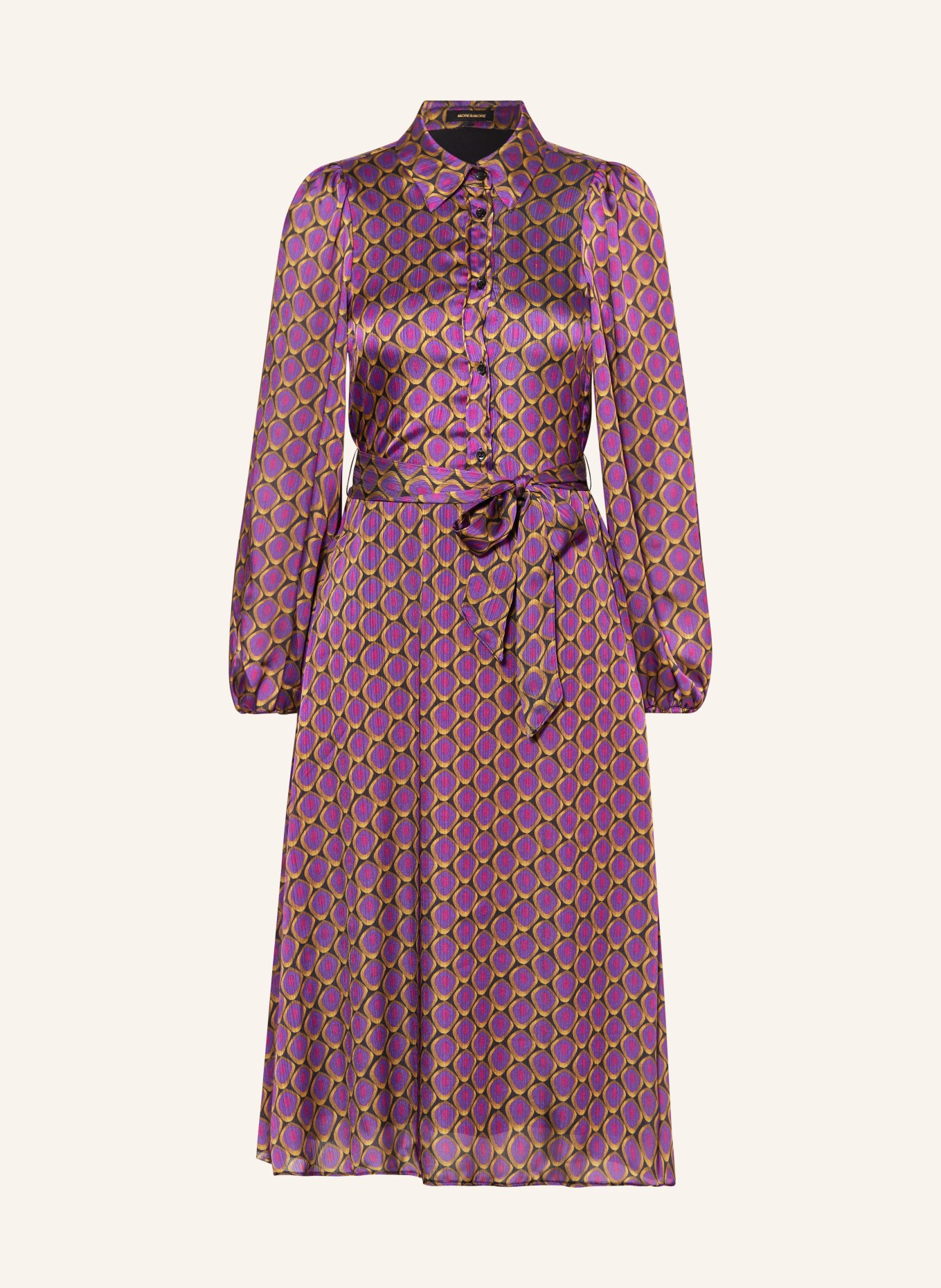 MORE & MORE Satin dress, Color: PURPLE/ OLIVE/ BLACK (Image 1)