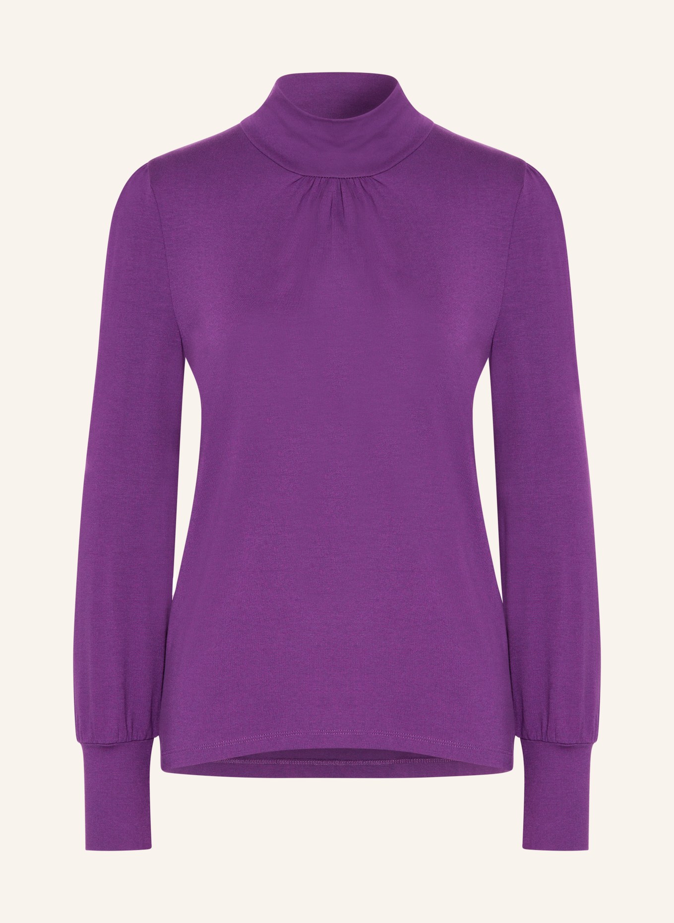 MORE & MORE Shirt blouse made of jersey, Color: DARK PURPLE (Image 1)
