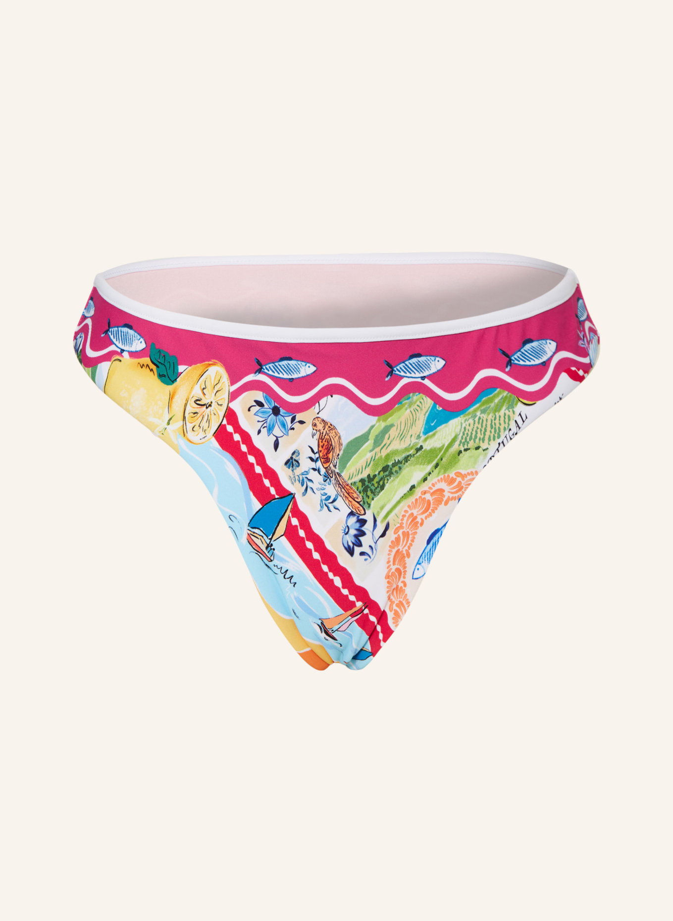 SEAFOLLY Panty-Bikini-Hose WISH YOU WERE HERE, Farbe: HELLBLAU/ ROT/ GRÜN (Bild 1)